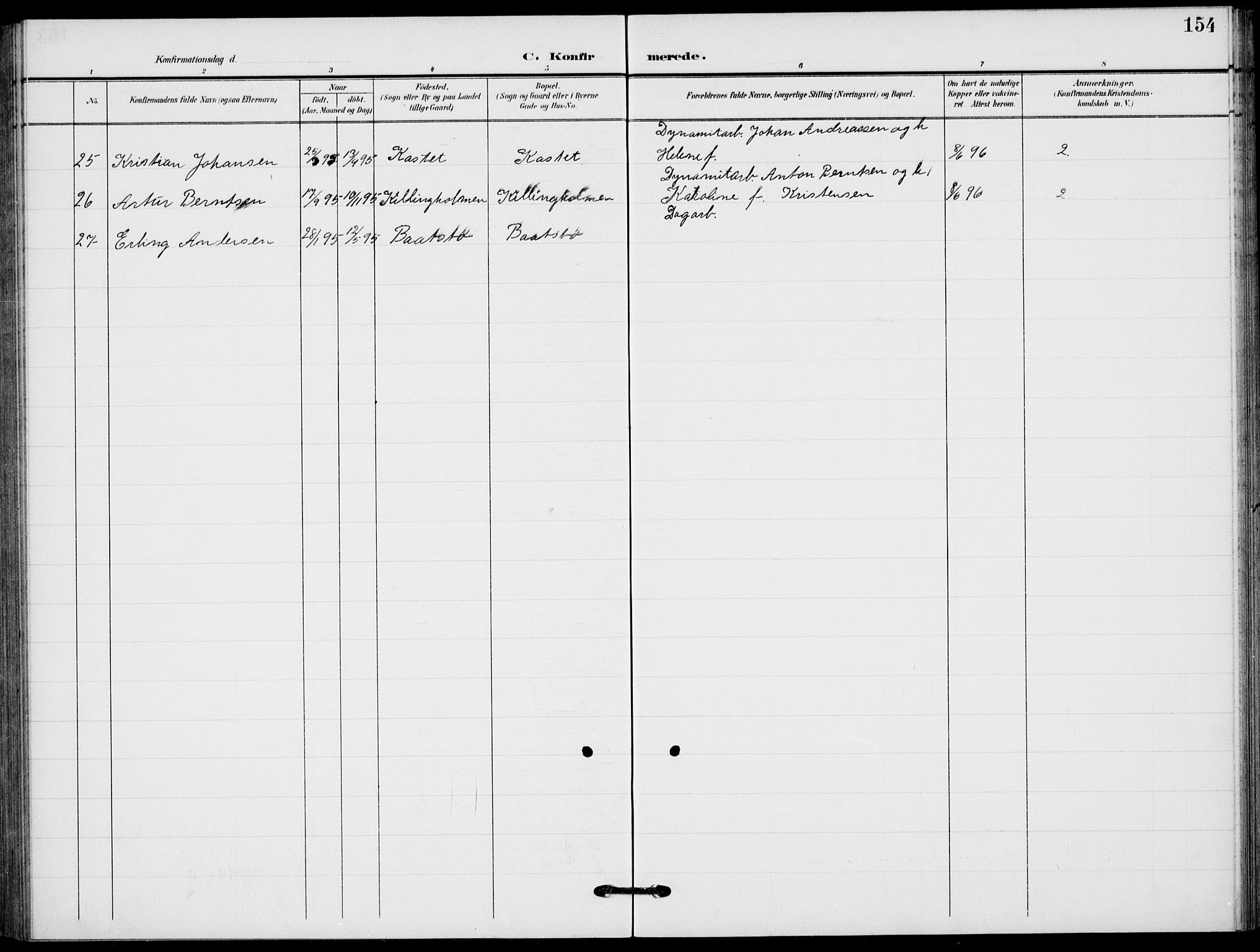 Røyken kirkebøker, AV/SAKO-A-241/G/Ga/L0005: Parish register (copy) no. 5, 1903-1918, p. 154