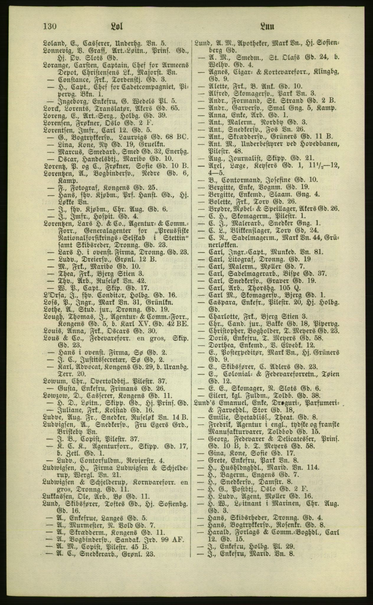 Kristiania/Oslo adressebok, PUBL/-, 1881, p. 130