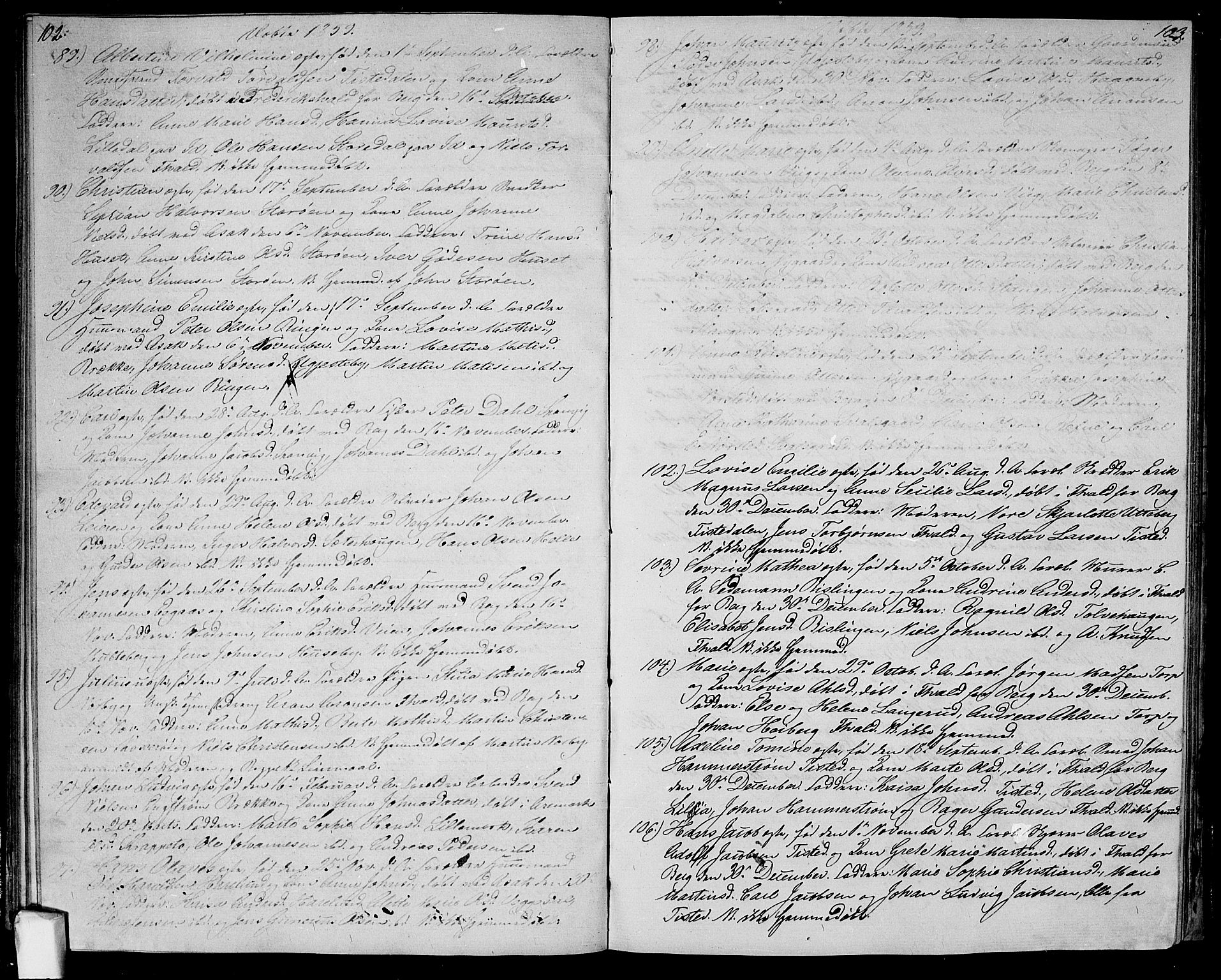 Berg prestekontor Kirkebøker, AV/SAO-A-10902/G/Ga/L0003: Parish register (copy) no.  I 3, 1850-1866, p. 102-103