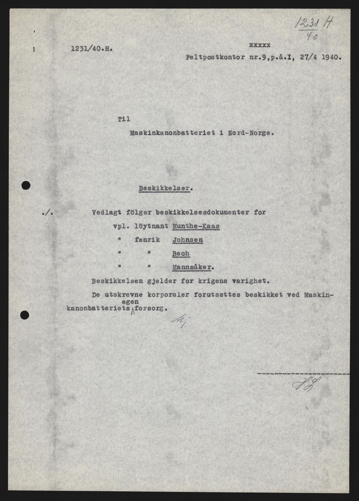 Forsvaret, Forsvarets krigshistoriske avdeling, AV/RA-RAFA-2017/Y/Yb/L0122: II-C-11-600  -  6. Divisjon med avdelinger, 1940, p. 267