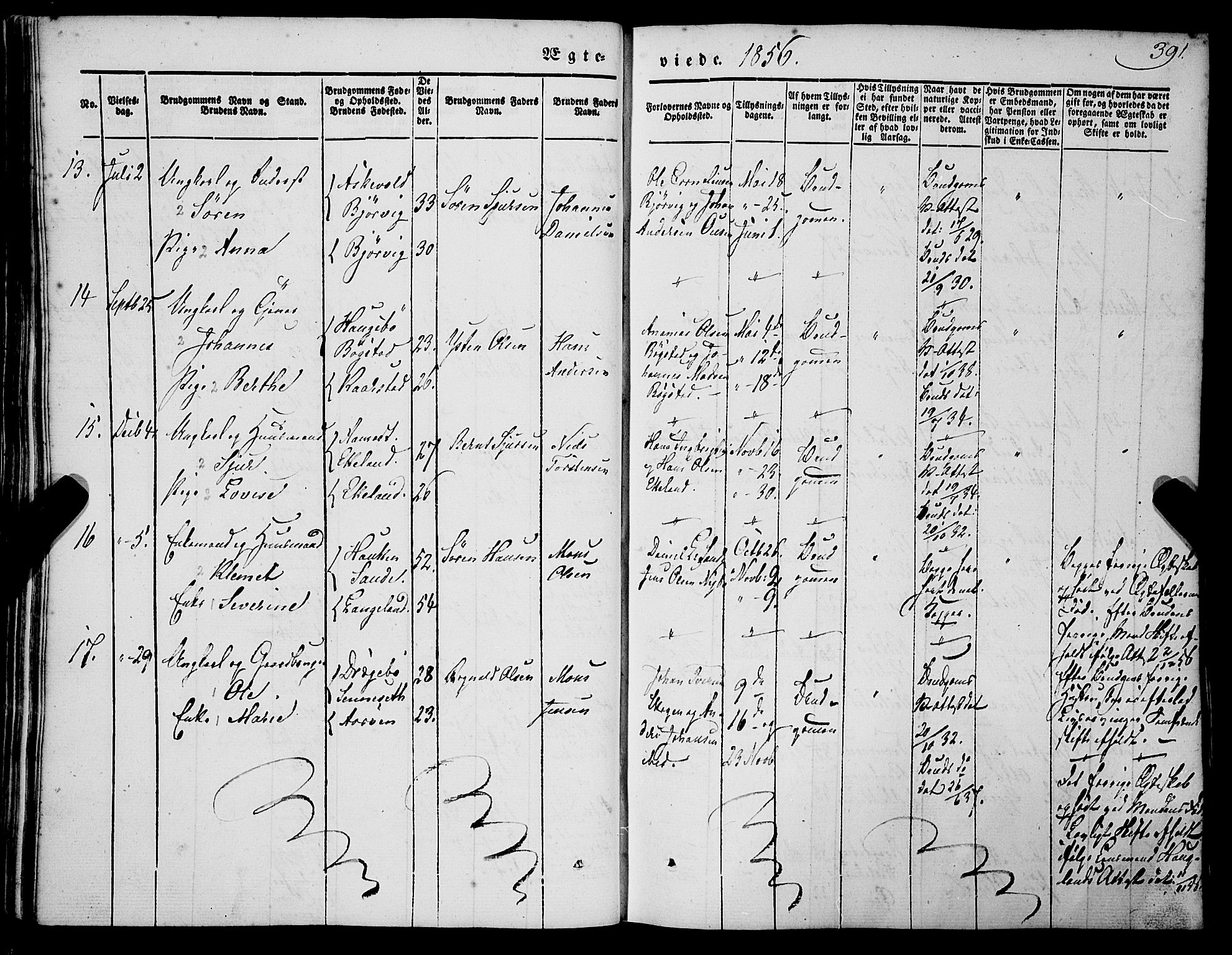 Gaular sokneprestembete, SAB/A-80001/H/Haa: Parish register (official) no. A 4II, 1841-1859, p. 391