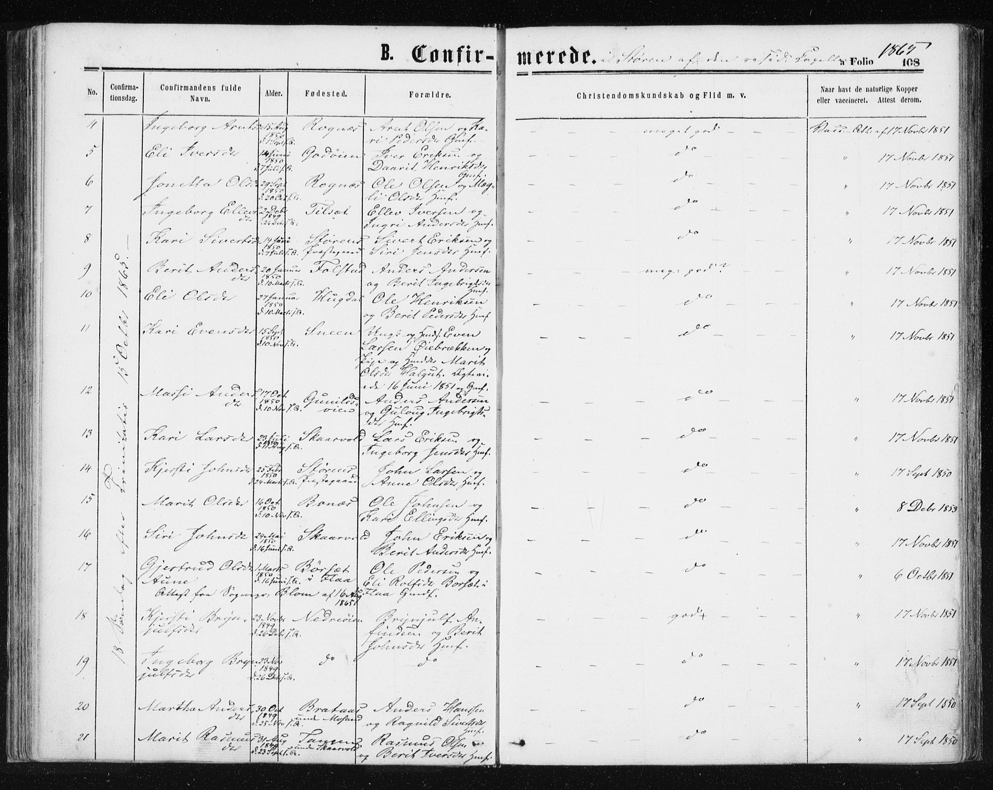 Ministerialprotokoller, klokkerbøker og fødselsregistre - Sør-Trøndelag, SAT/A-1456/687/L1001: Parish register (official) no. 687A07, 1863-1878, p. 108