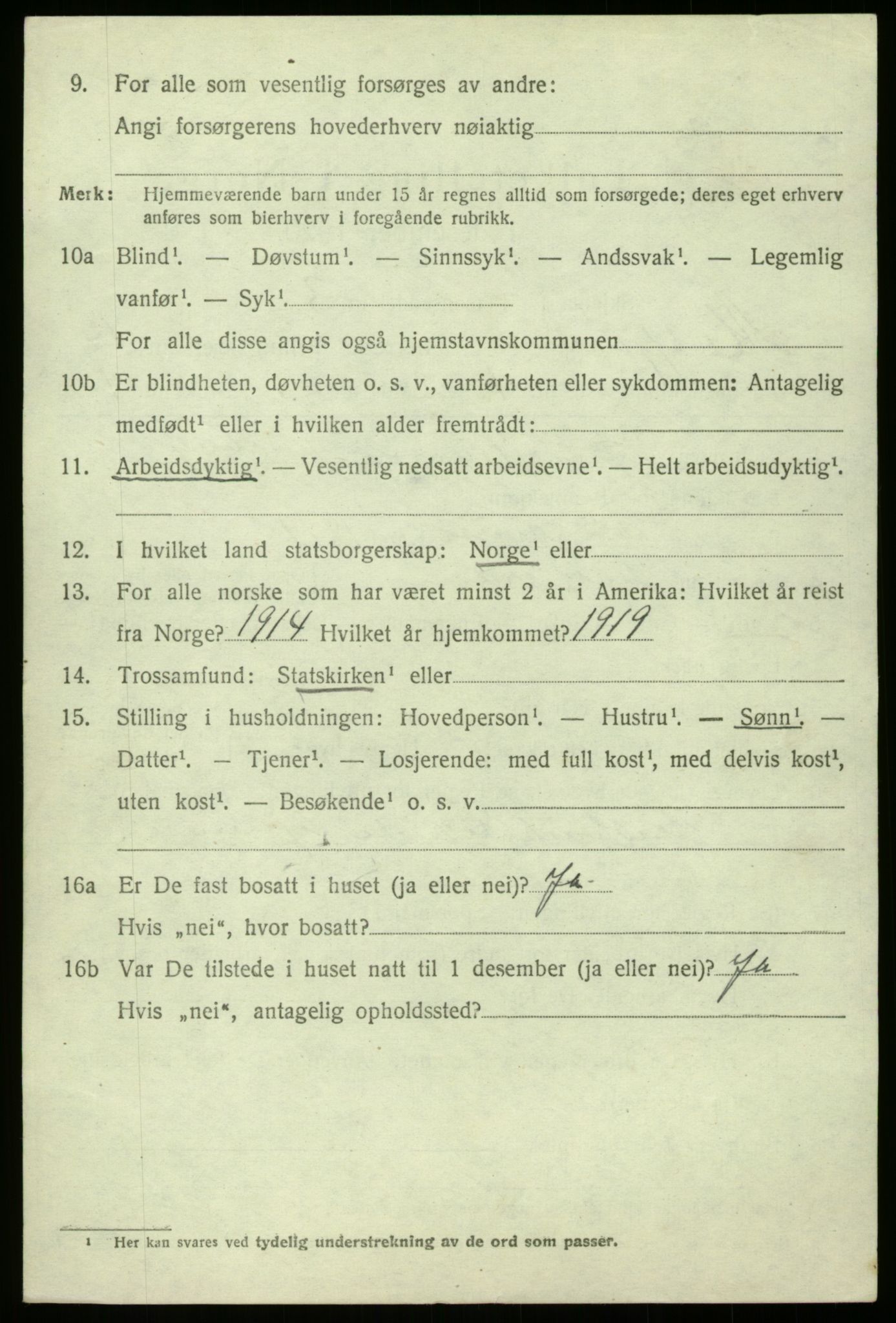 SAB, 1920 census for Masfjorden, 1920, p. 5106