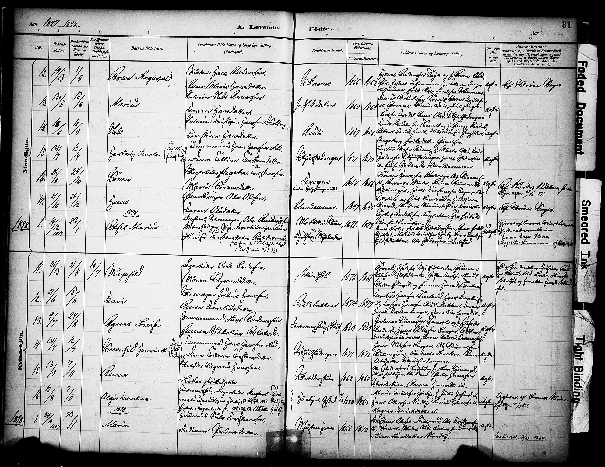 Sør-Odal prestekontor, AV/SAH-PREST-030/H/Ha/Haa/L0009: Parish register (official) no. 9, 1886-1926, p. 31