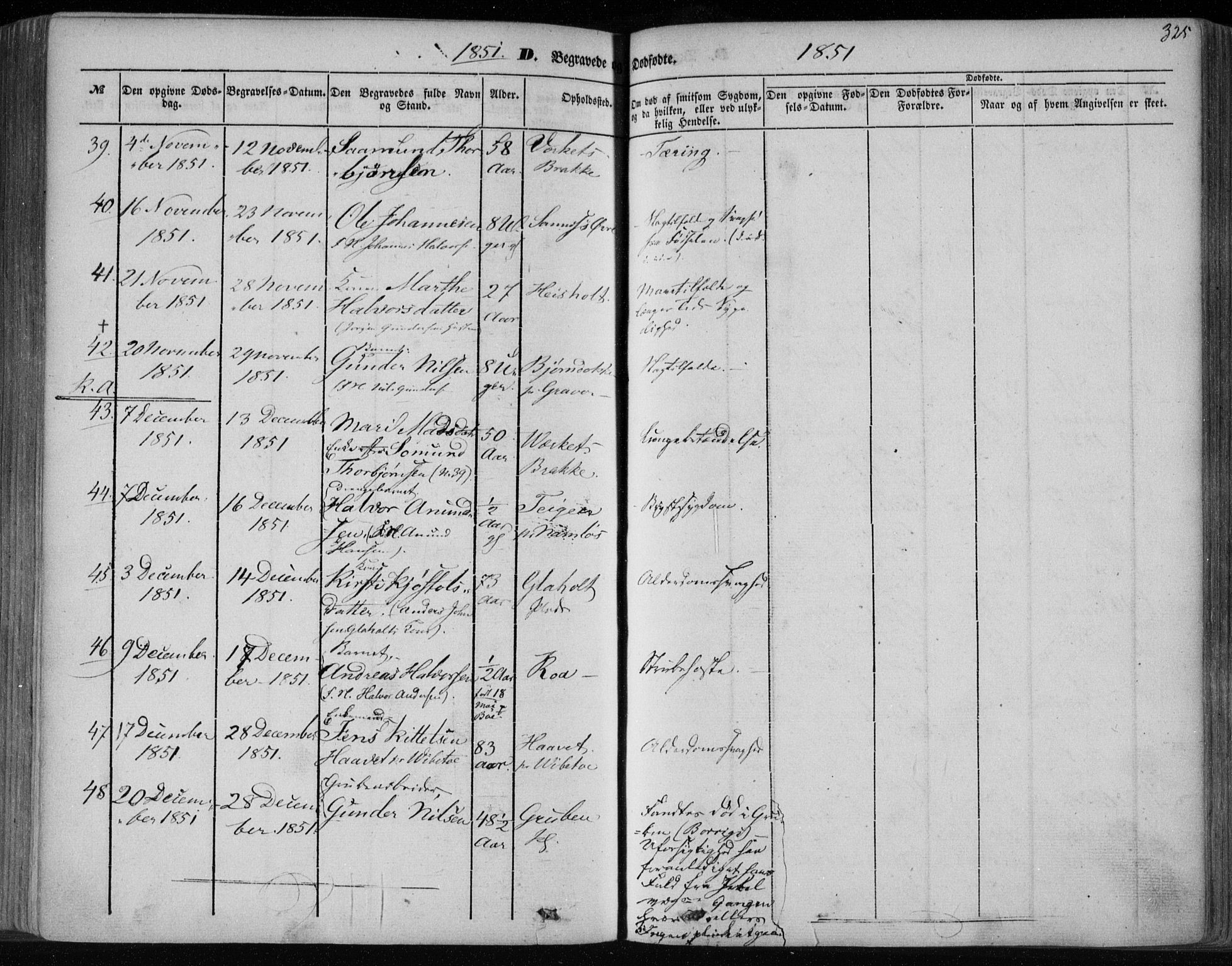 Holla kirkebøker, SAKO/A-272/F/Fa/L0005: Parish register (official) no. 5, 1849-1860, p. 325