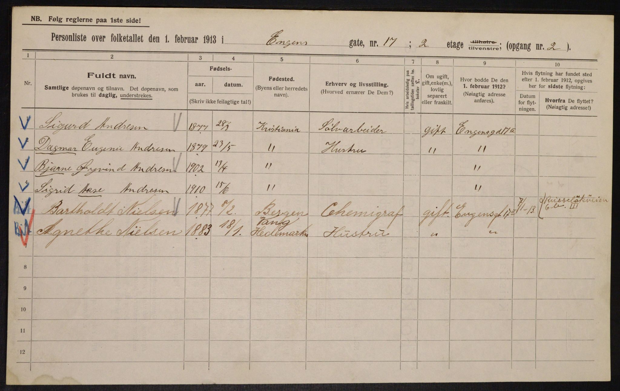 OBA, Municipal Census 1913 for Kristiania, 1913, p. 22032