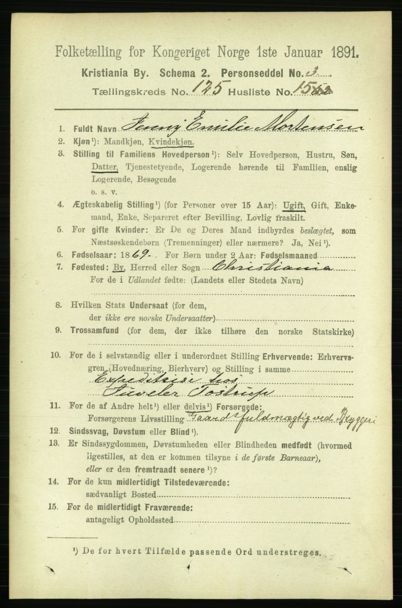 RA, 1891 census for 0301 Kristiania, 1891, p. 67079