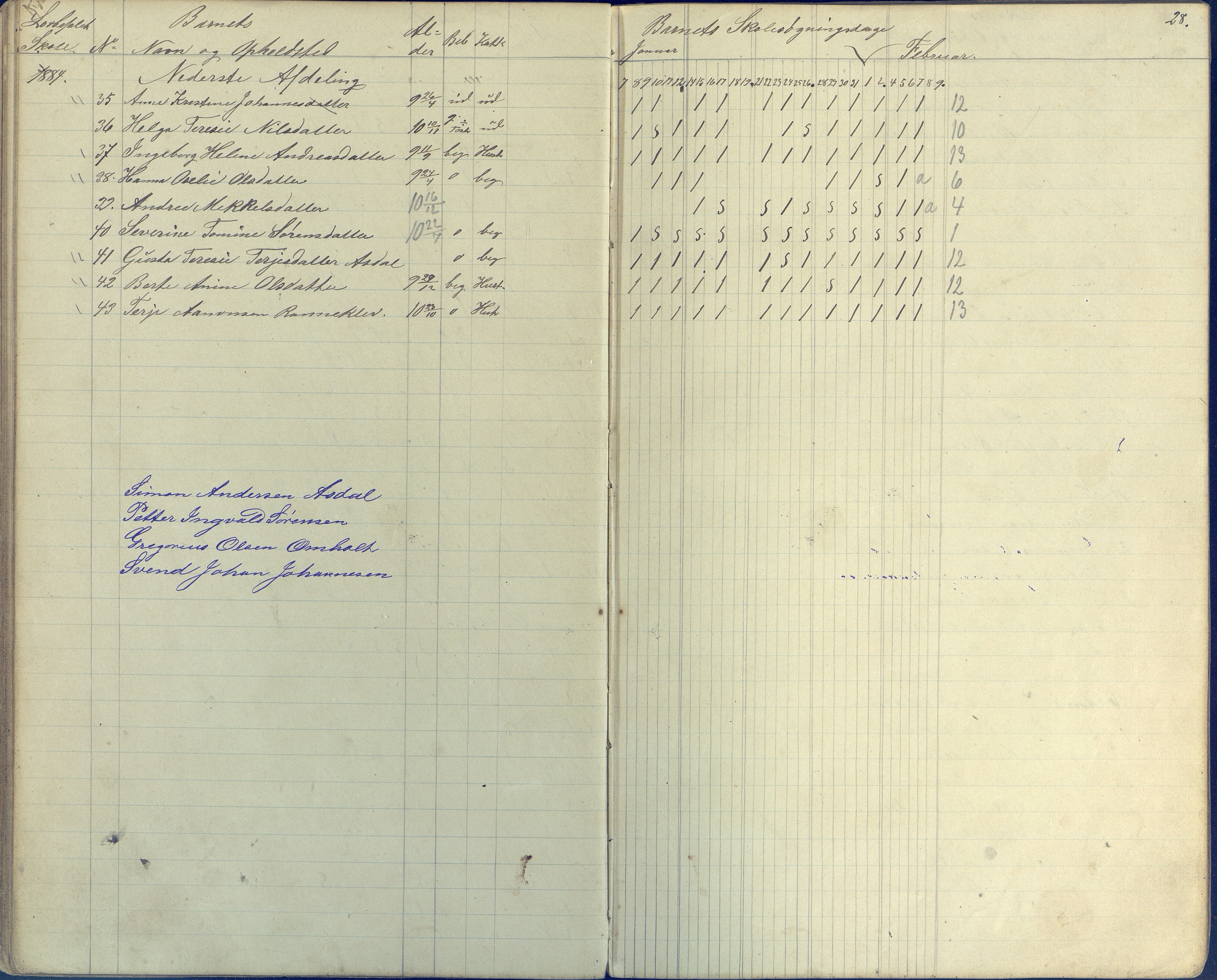 Øyestad kommune frem til 1979, AAKS/KA0920-PK/06/06E/L0003: Dagbok, 1882-1891, p. 28