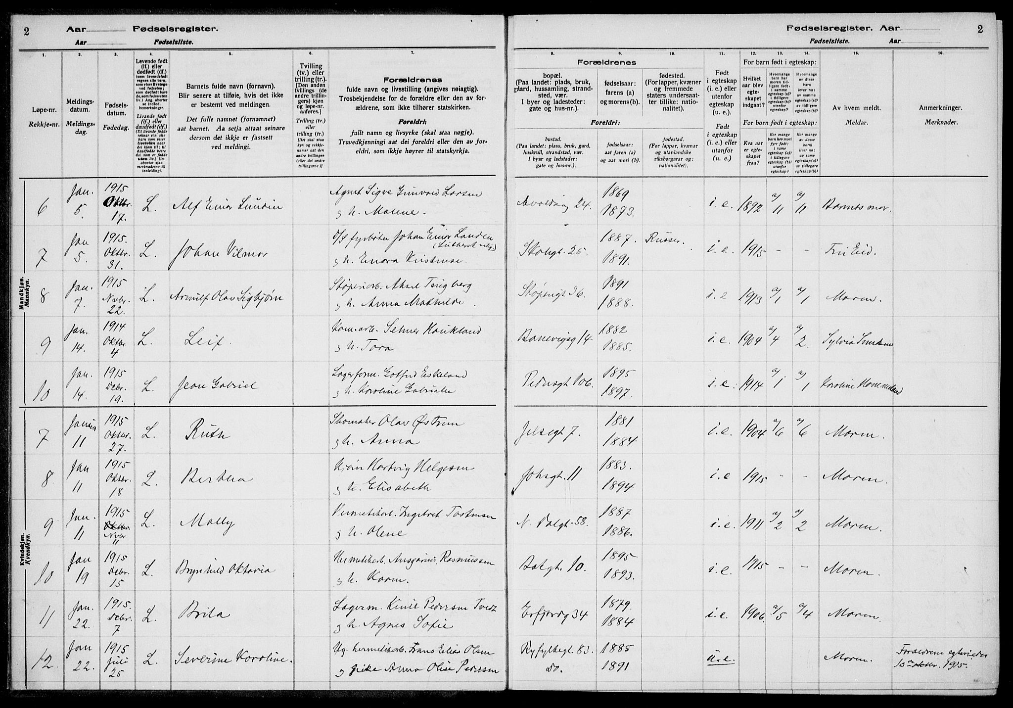 St. Johannes sokneprestkontor, AV/SAST-A-101814/002/A/L0001: Birth register no. 1, 1916-1919, p. 2