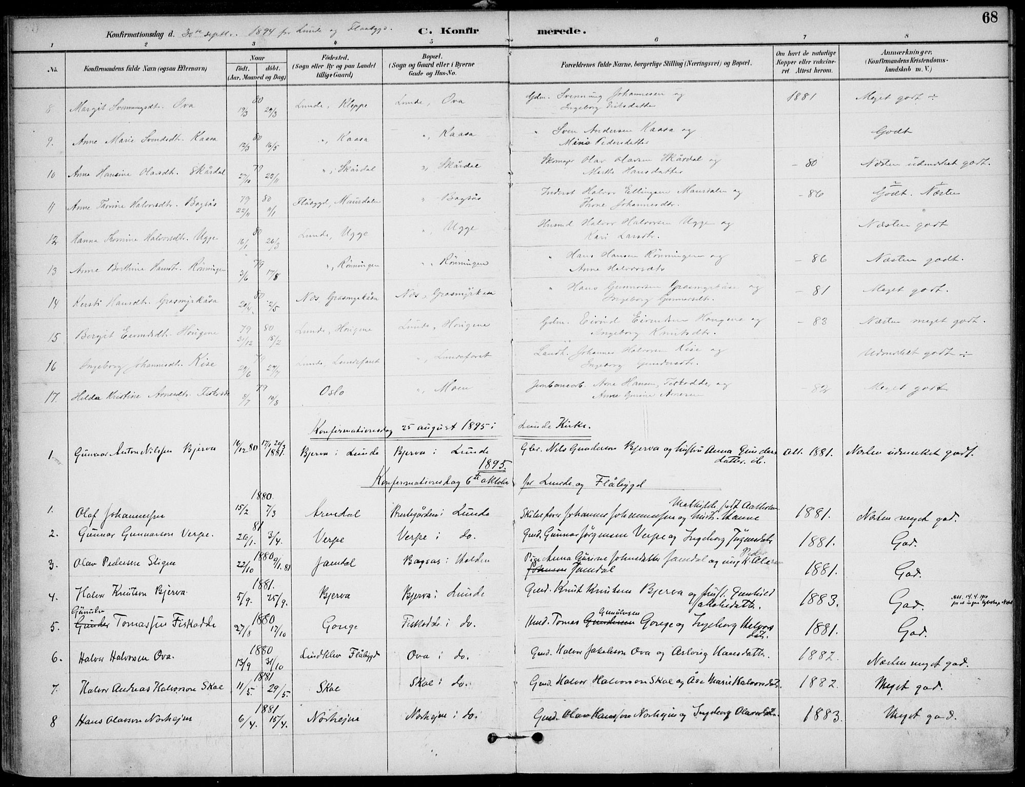 Lunde kirkebøker, SAKO/A-282/F/Fa/L0003: Parish register (official) no. I 3, 1893-1902, p. 69