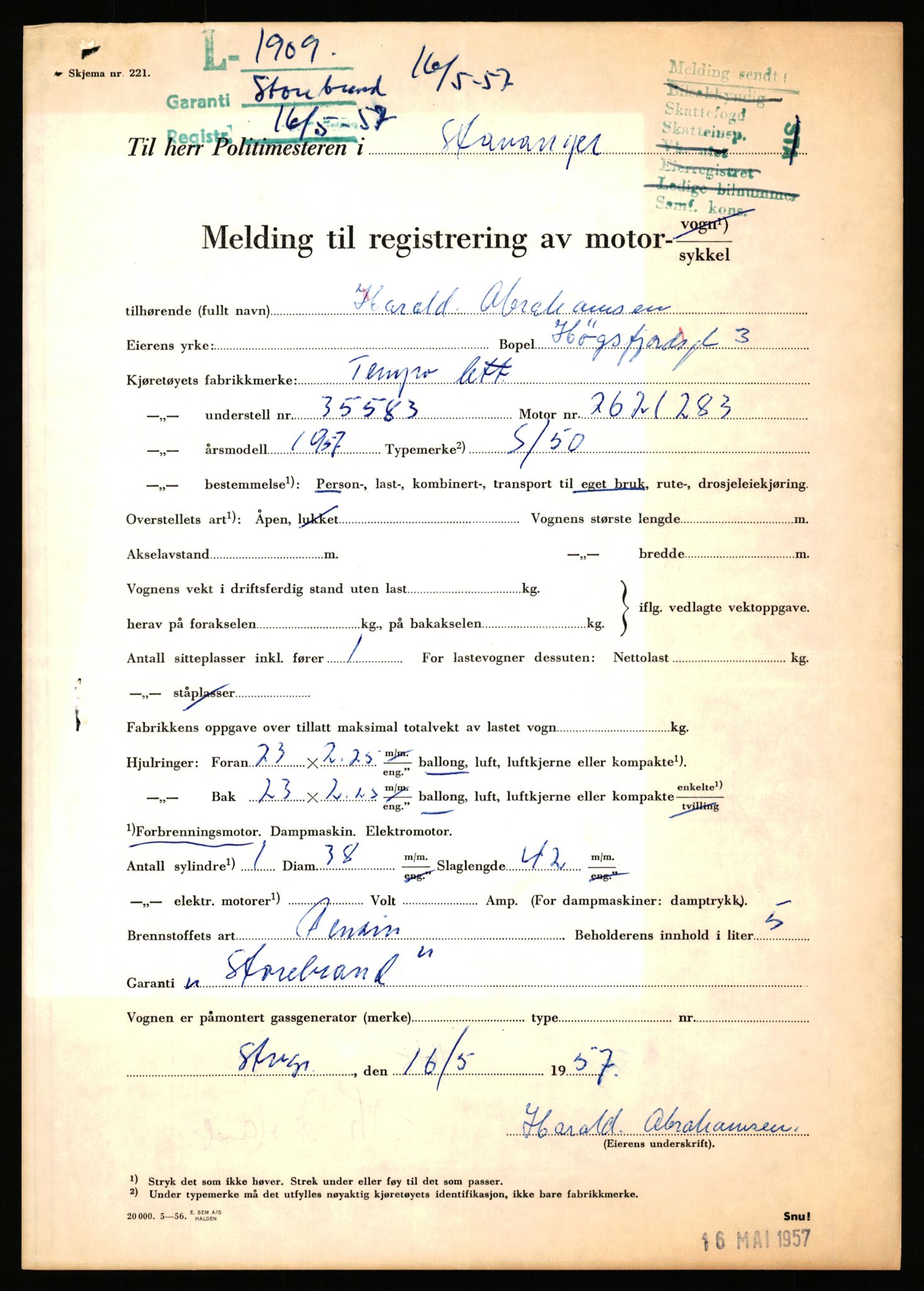 Stavanger trafikkstasjon, AV/SAST-A-101942/0/F/L0006: L-1700 - L-2149, 1930-1971, p. 857