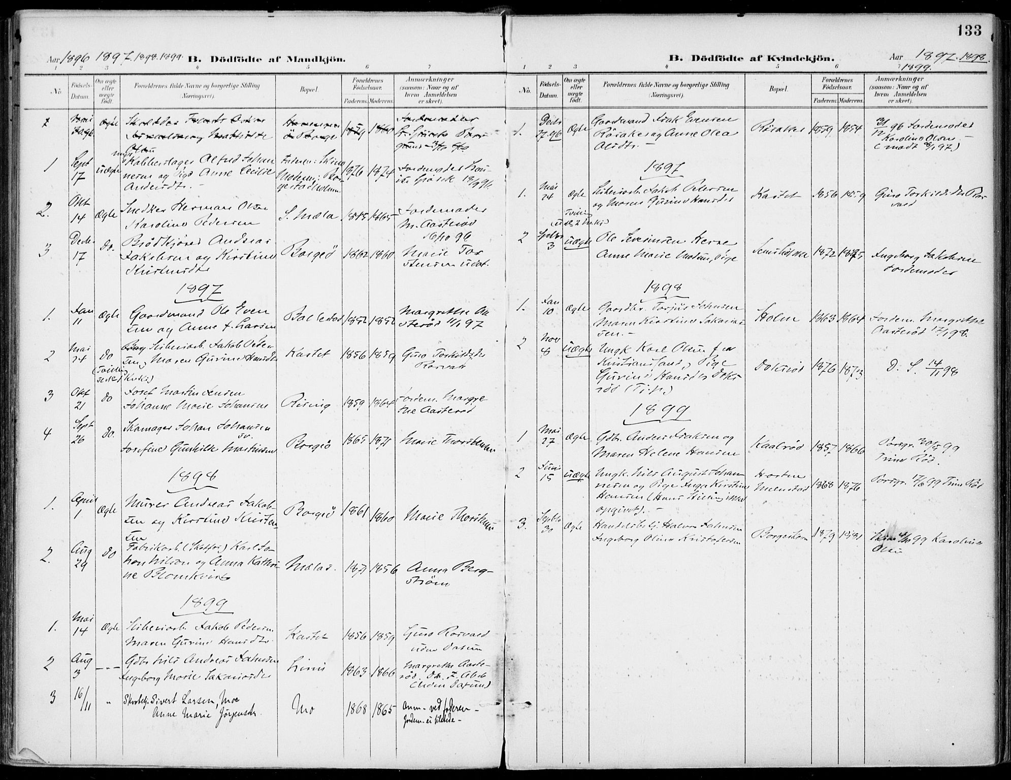 Gjerpen kirkebøker, SAKO/A-265/F/Fa/L0011: Parish register (official) no. I 11, 1896-1904, p. 133