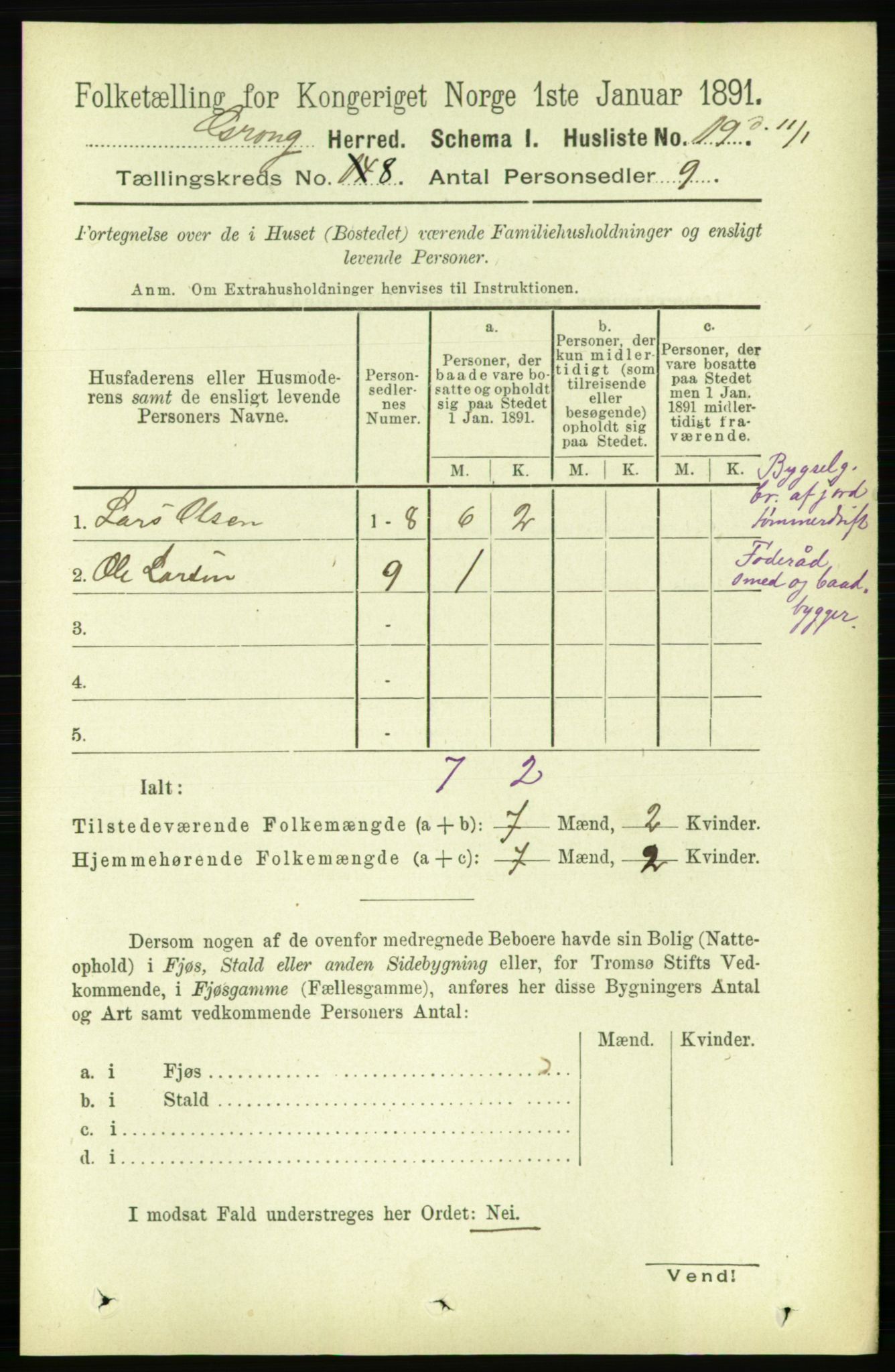 RA, 1891 census for 1742 Grong, 1891, p. 2813