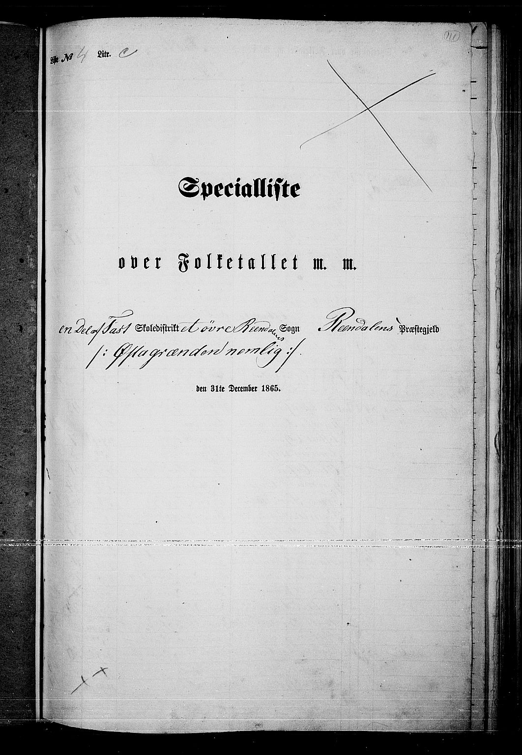 RA, 1865 census for Rendalen, 1865, p. 90
