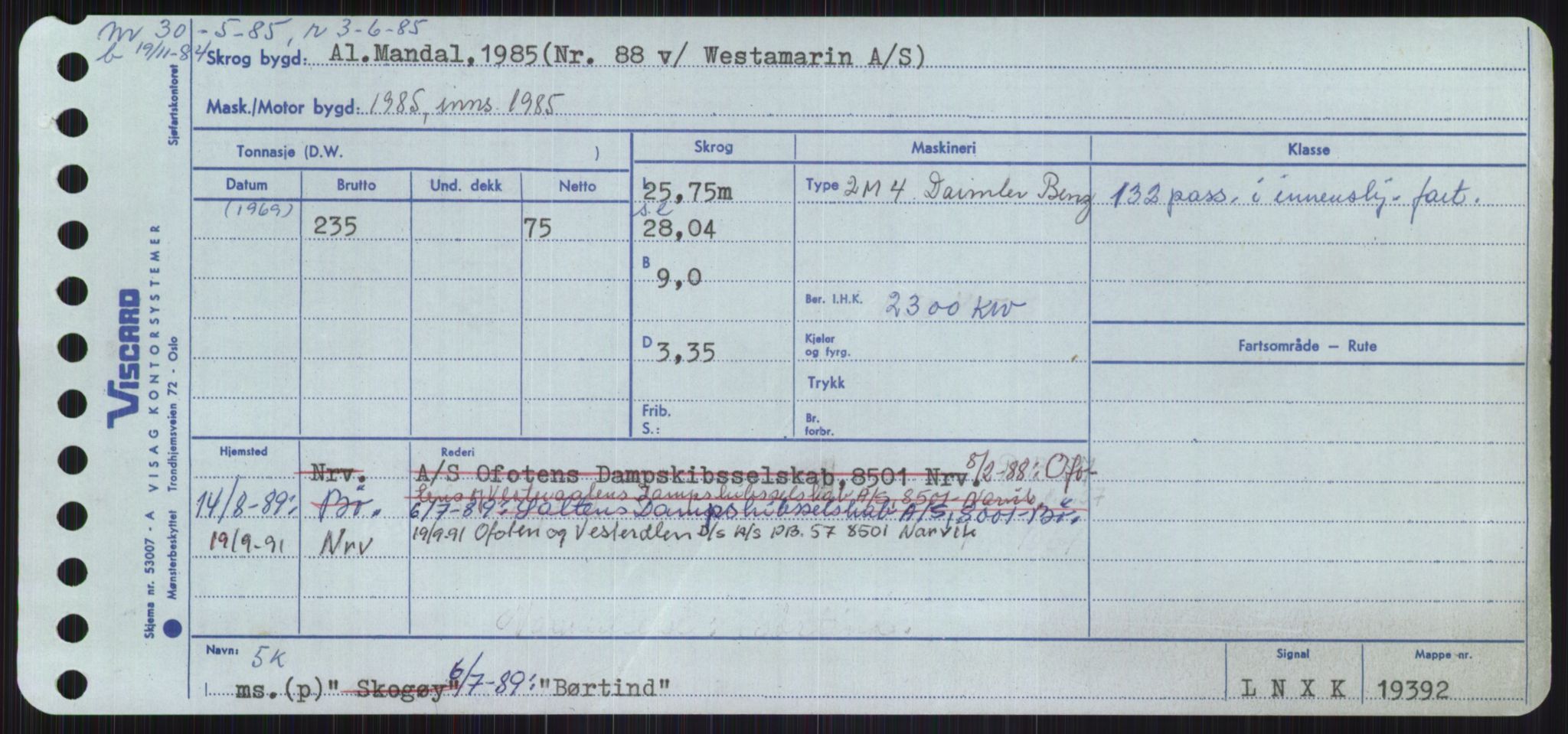 Sjøfartsdirektoratet med forløpere, Skipsmålingen, RA/S-1627/H/Ha/L0001/0002: Fartøy, A-Eig / Fartøy Bjør-Eig, p. 497