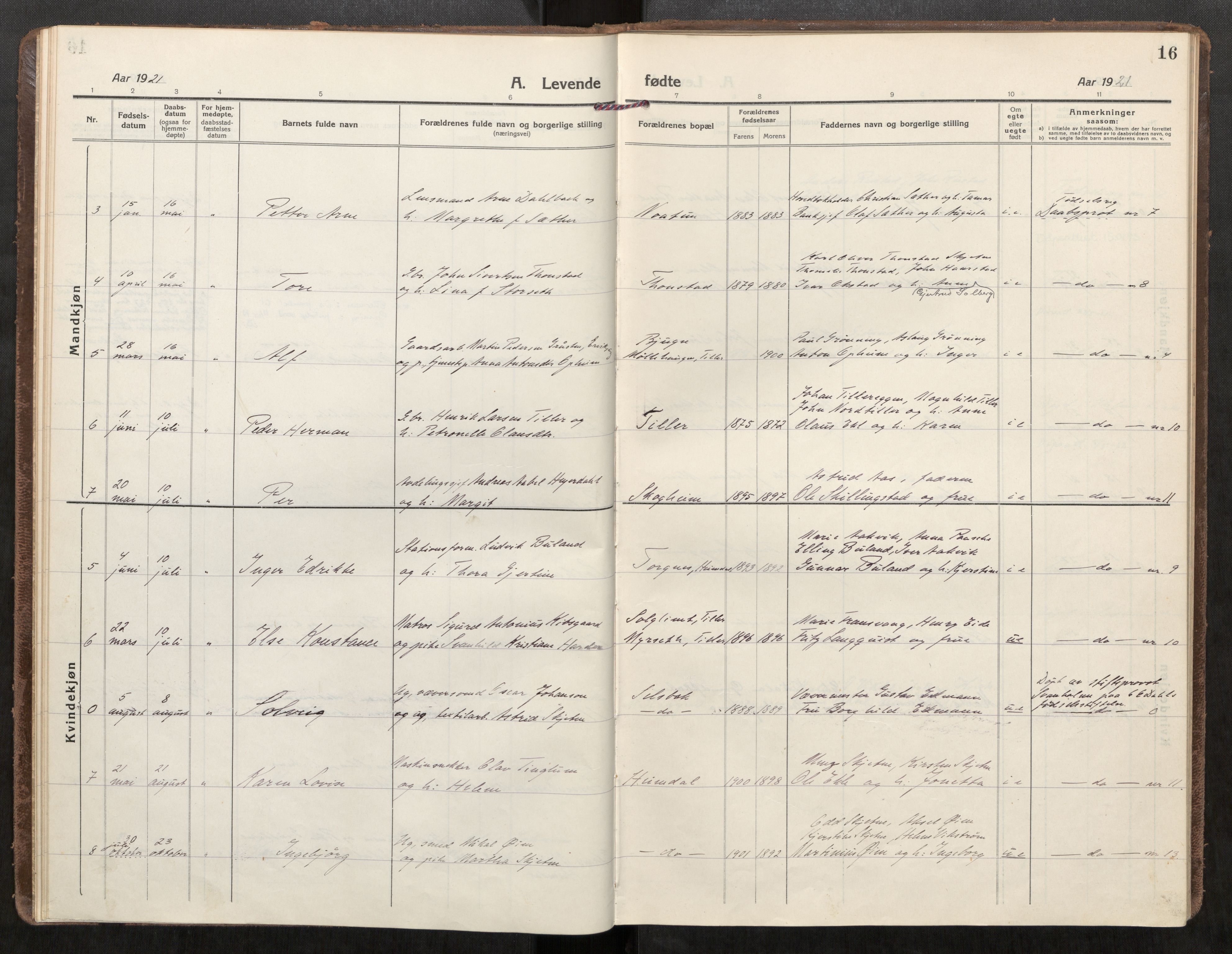 Klæbu sokneprestkontor, SAT/A-1112: Parish register (official) no. 3, 1917-1924, p. 16