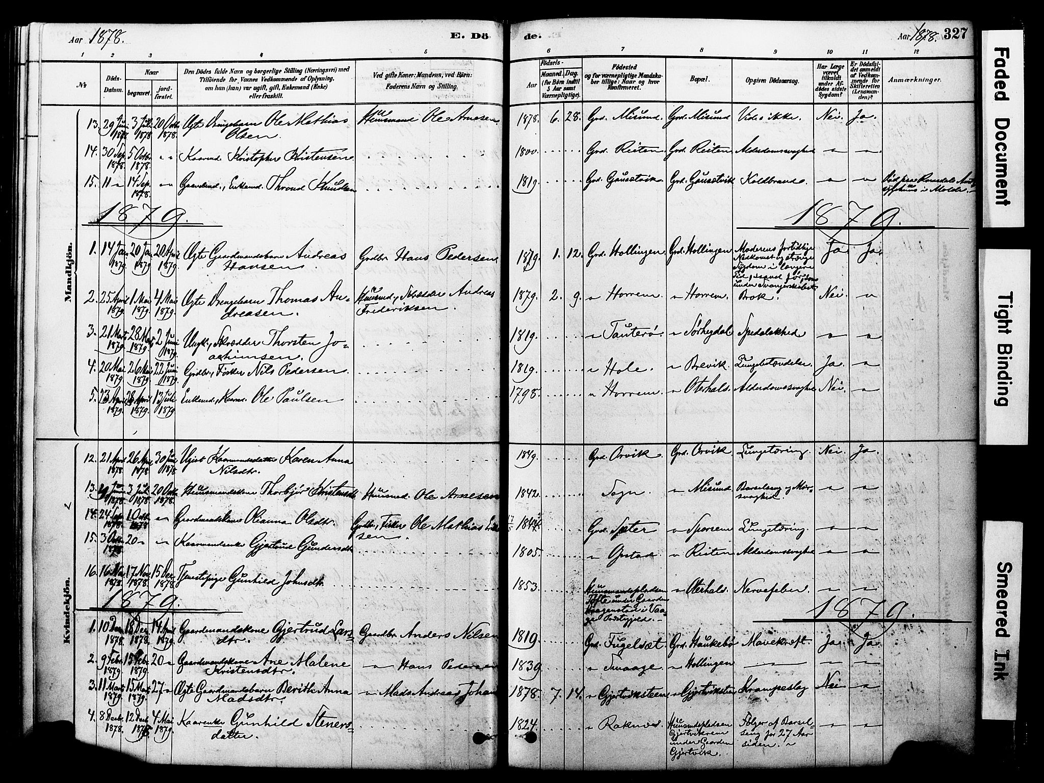 Ministerialprotokoller, klokkerbøker og fødselsregistre - Møre og Romsdal, SAT/A-1454/560/L0721: Parish register (official) no. 560A05, 1878-1917, p. 327