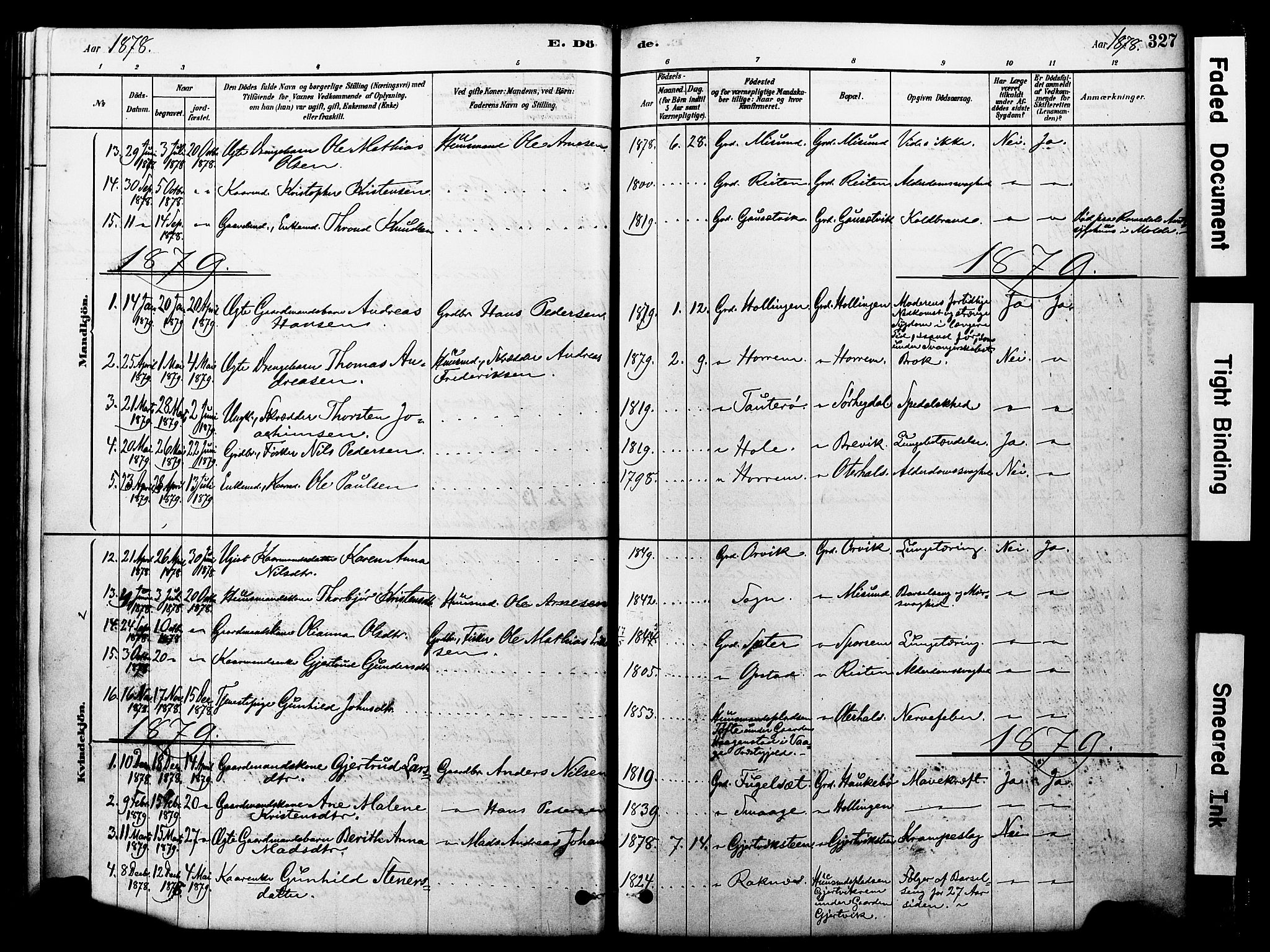 Ministerialprotokoller, klokkerbøker og fødselsregistre - Møre og Romsdal, AV/SAT-A-1454/560/L0721: Parish register (official) no. 560A05, 1878-1917, p. 327