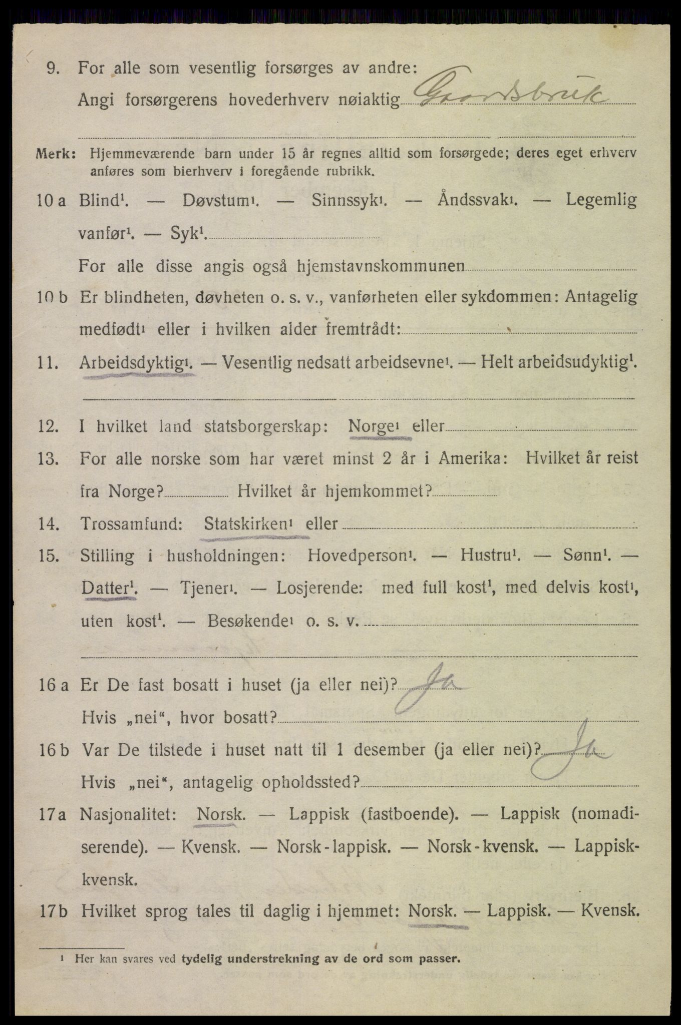 SAT, 1920 census for Øksnes, 1920, p. 2853