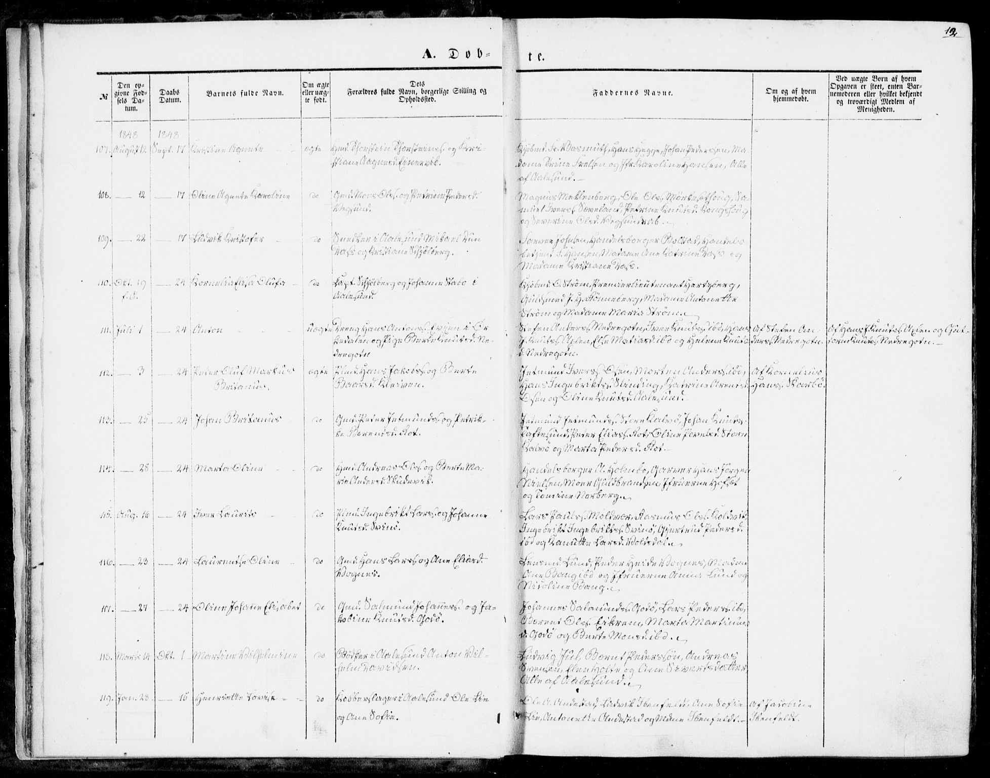 Ministerialprotokoller, klokkerbøker og fødselsregistre - Møre og Romsdal, AV/SAT-A-1454/528/L0397: Parish register (official) no. 528A08, 1848-1858, p. 12