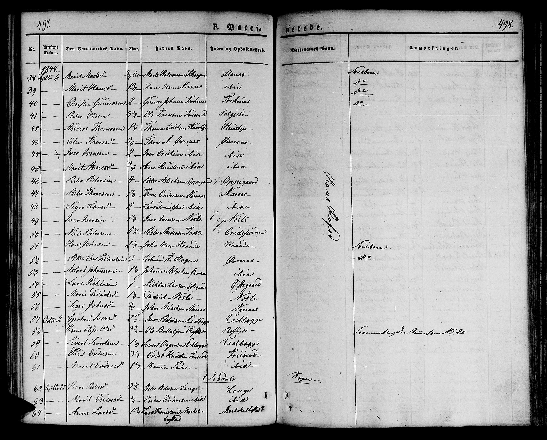 Ministerialprotokoller, klokkerbøker og fødselsregistre - Møre og Romsdal, AV/SAT-A-1454/551/L0624: Parish register (official) no. 551A04, 1831-1845, p. 497-498