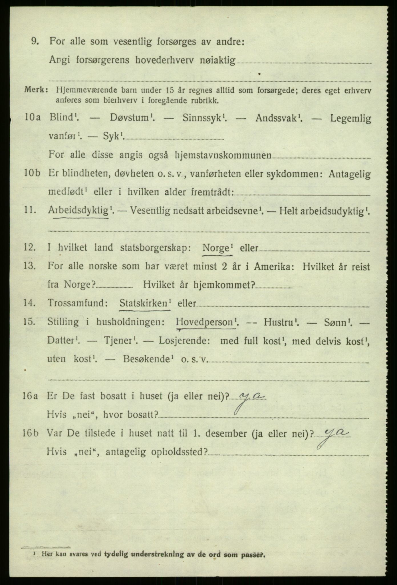 SAB, 1920 census for Hyllestad, 1920, p. 4841