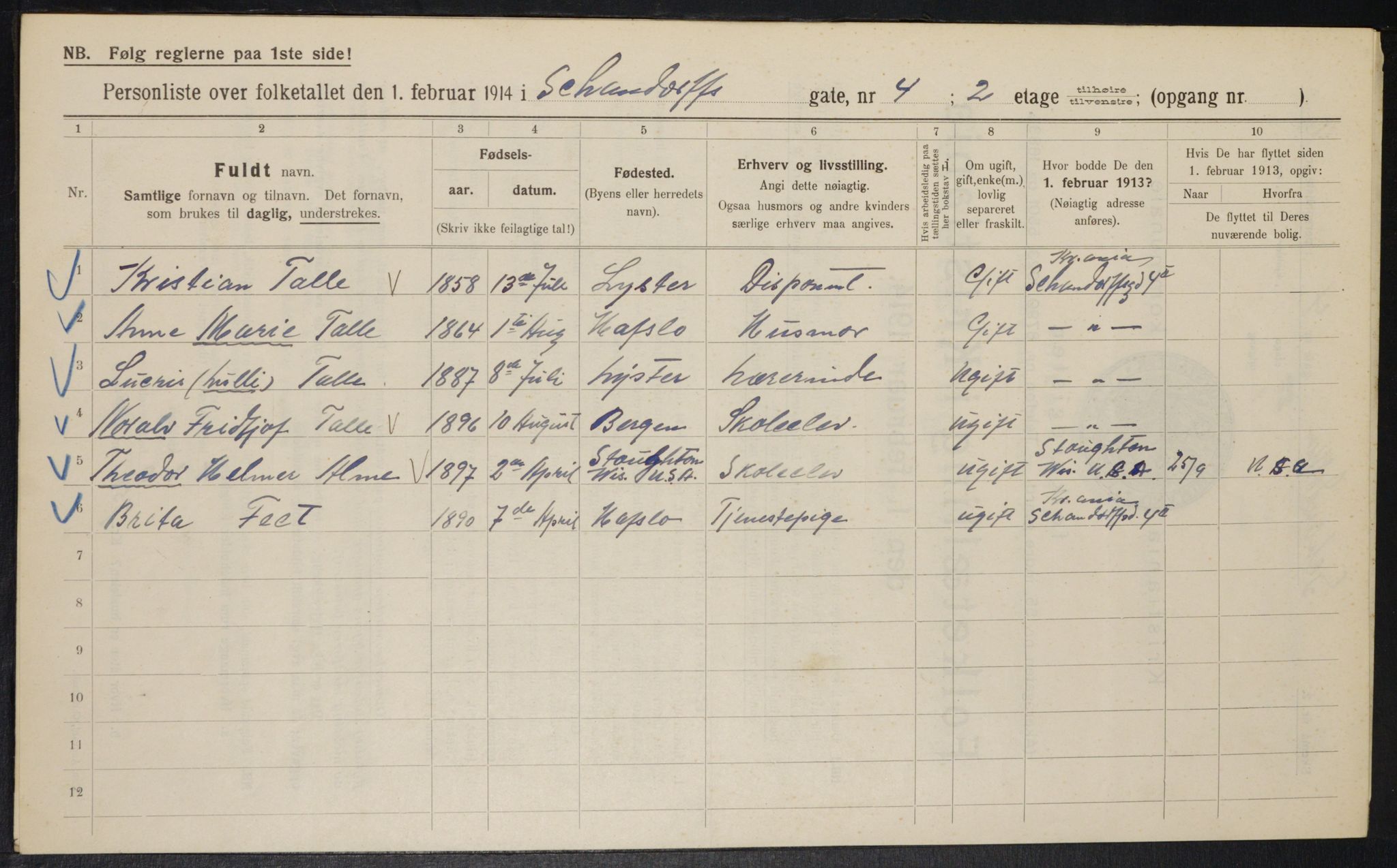 OBA, Municipal Census 1914 for Kristiania, 1914, p. 89366