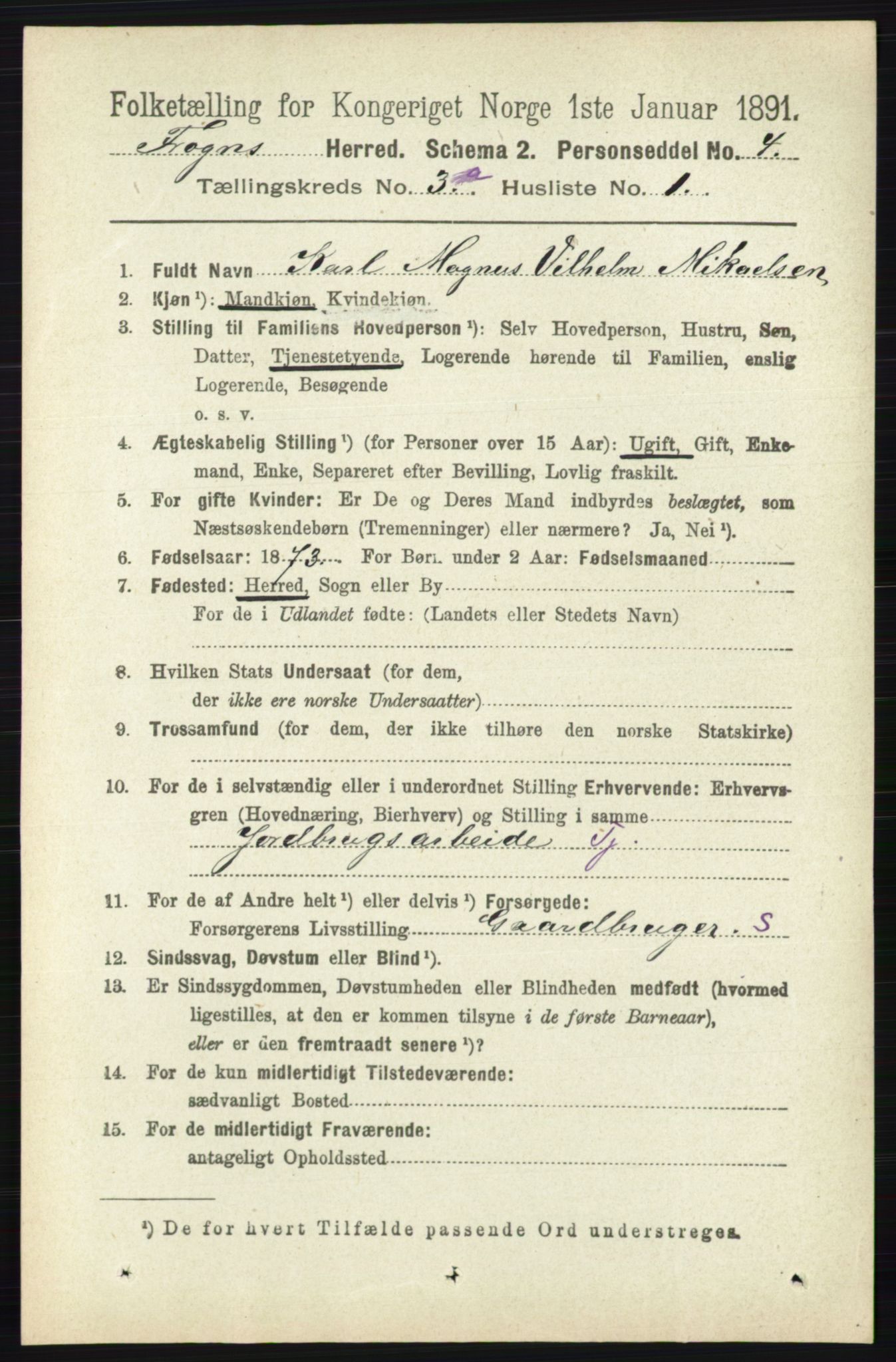 RA, 1891 census for 0215 Frogn, 1891, p. 1914