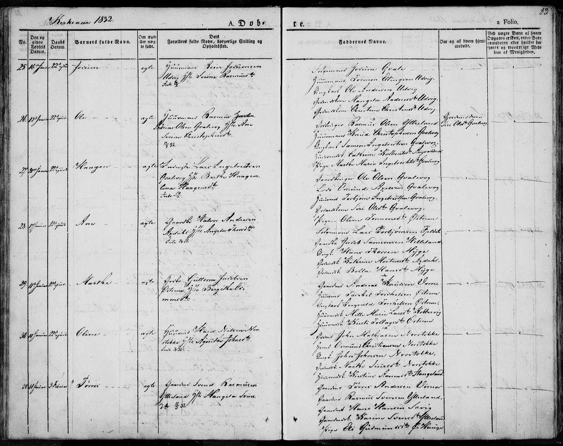 Avaldsnes sokneprestkontor, AV/SAST-A -101851/H/Ha/Haa/L0005: Parish register (official) no. A 5.1, 1825-1841, p. 83