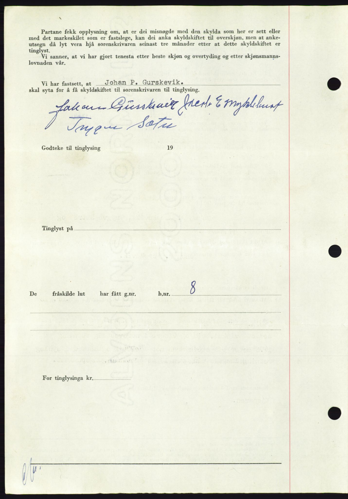Søre Sunnmøre sorenskriveri, AV/SAT-A-4122/1/2/2C/L0090: Mortgage book no. 16A, 1951-1951, Diary no: : 2171/1951