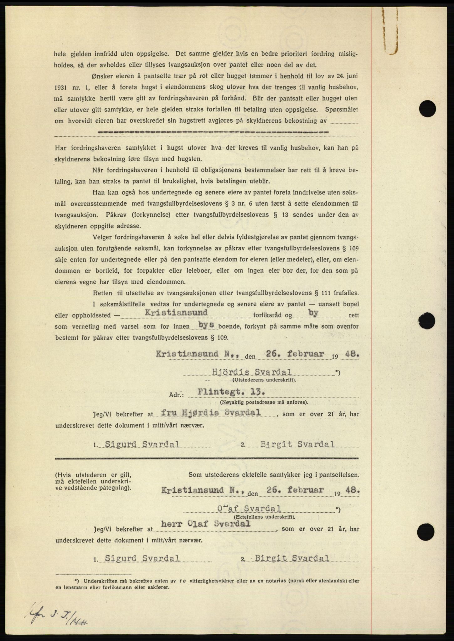 Nordmøre sorenskriveri, AV/SAT-A-4132/1/2/2Ca: Mortgage book no. B98, 1948-1948, Diary no: : 486/1948