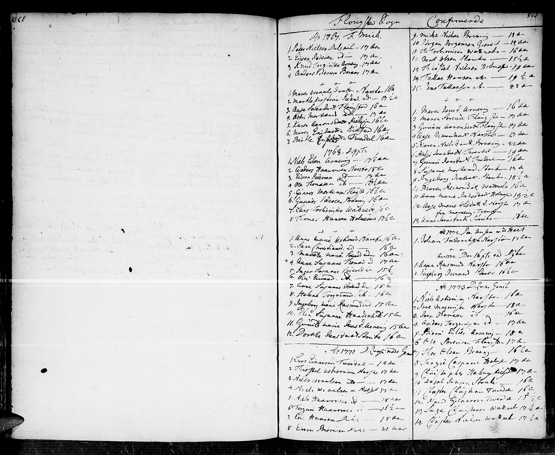 Dypvåg sokneprestkontor, SAK/1111-0007/F/Fa/Faa/L0001: Parish register (official) no. A 1 /2, 1765-1798, p. 842-843