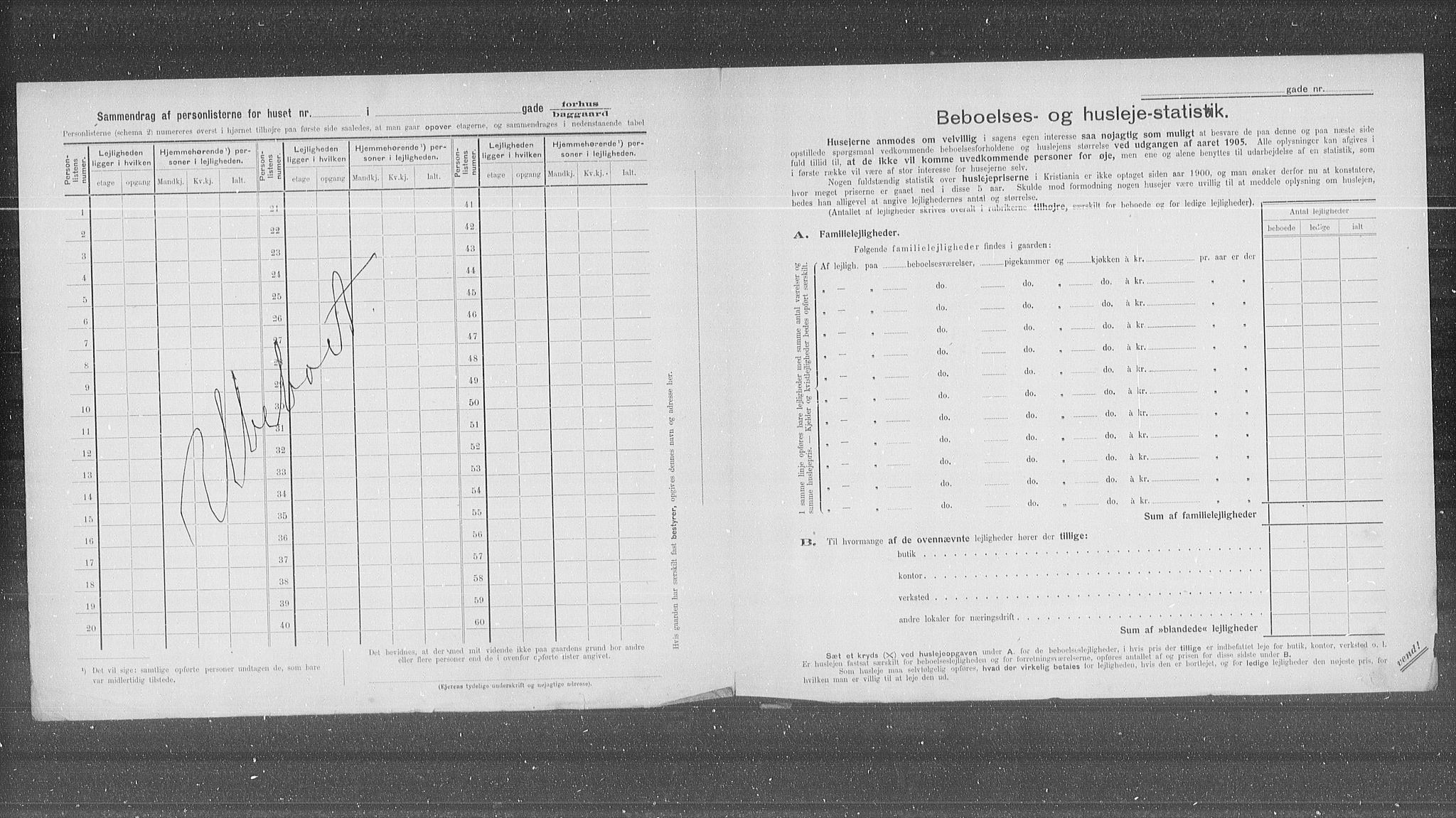 OBA, Municipal Census 1905 for Kristiania, 1905, p. 30207