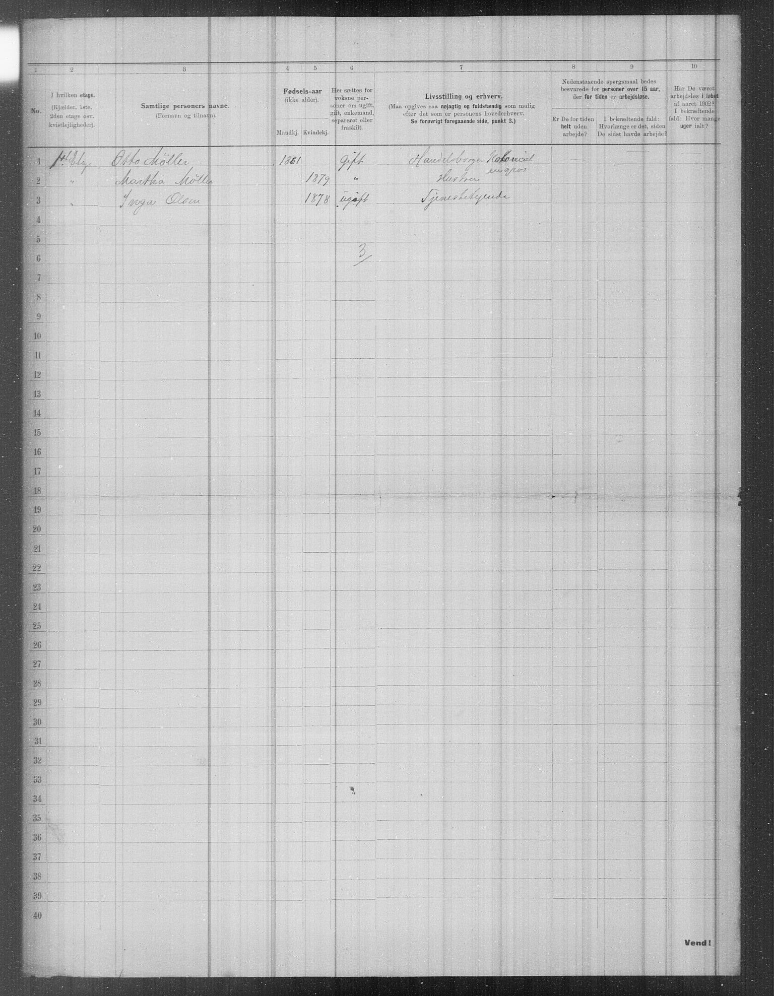 OBA, Municipal Census 1902 for Kristiania, 1902, p. 1300