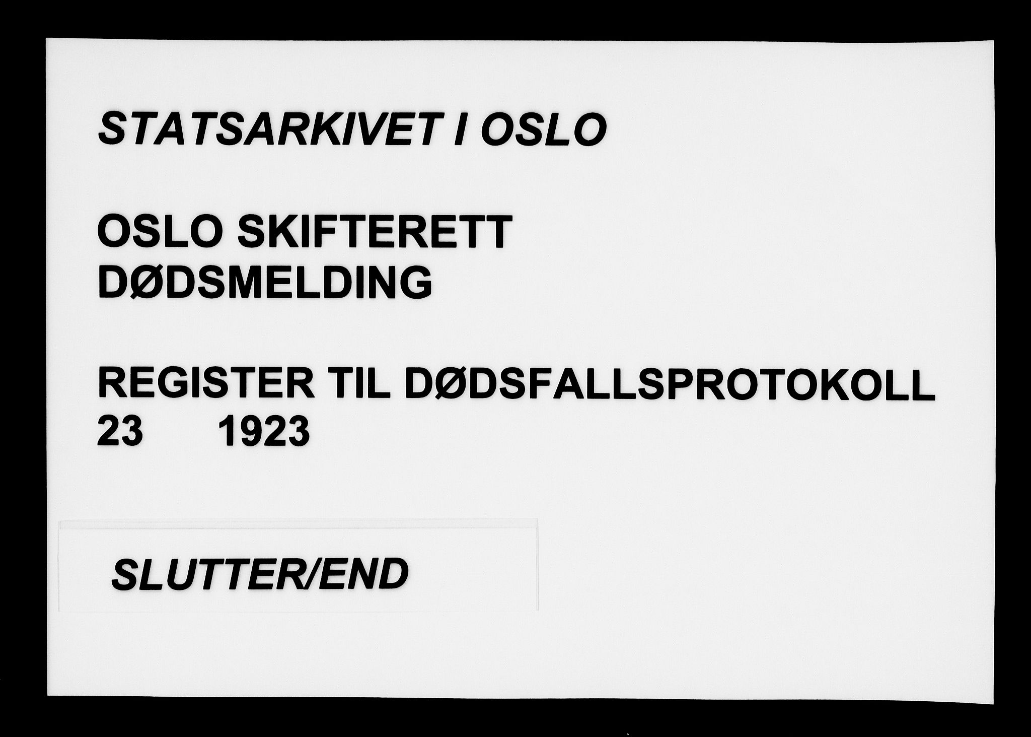 Oslo skifterett, AV/SAO-A-10383/F/Fa/Faa/L0023: Navneregister, 1923