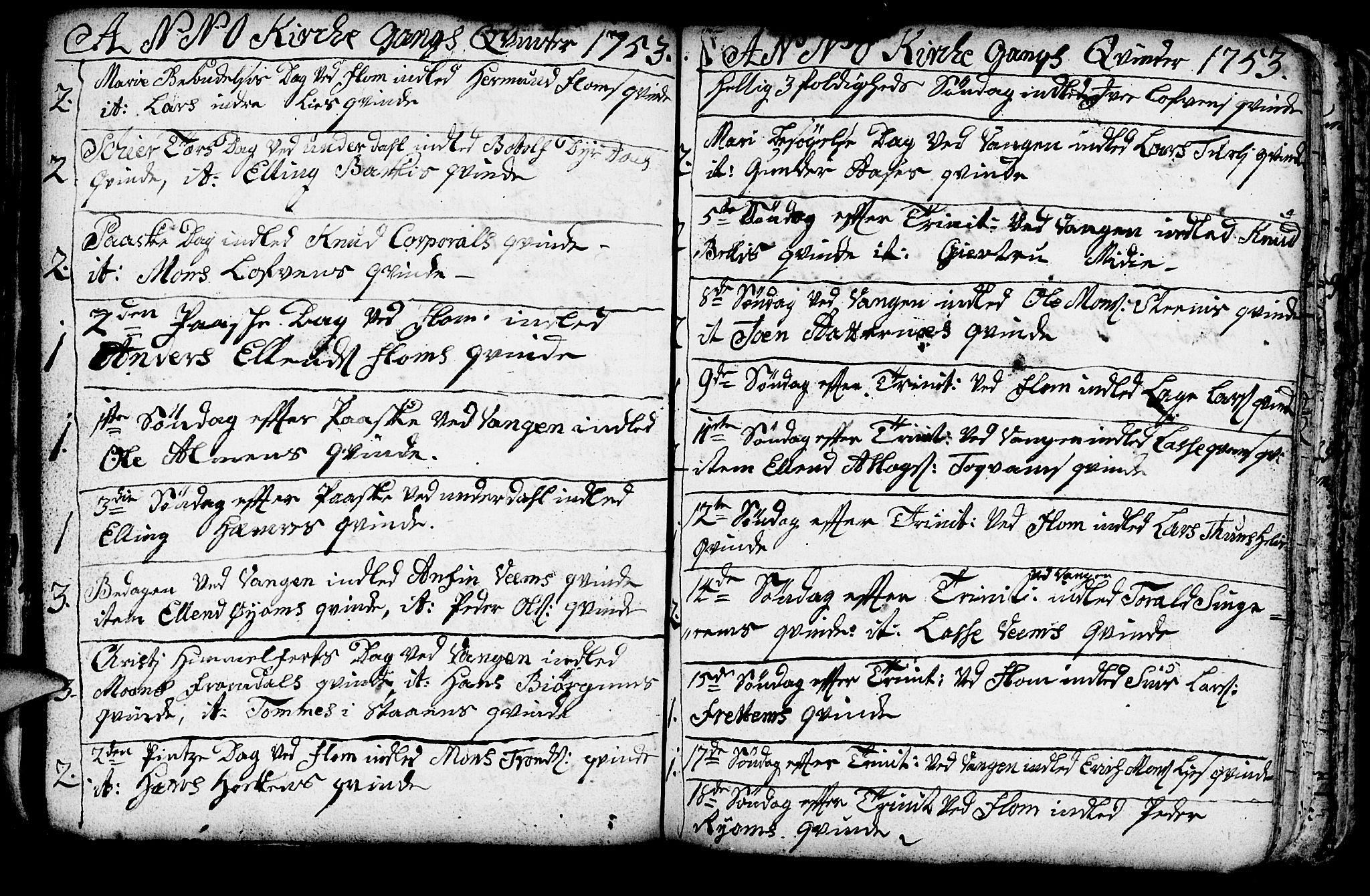 Aurland sokneprestembete, SAB/A-99937/H/Ha/Haa/L0003: Parish register (official) no. A 3, 1735-1761, p. 153