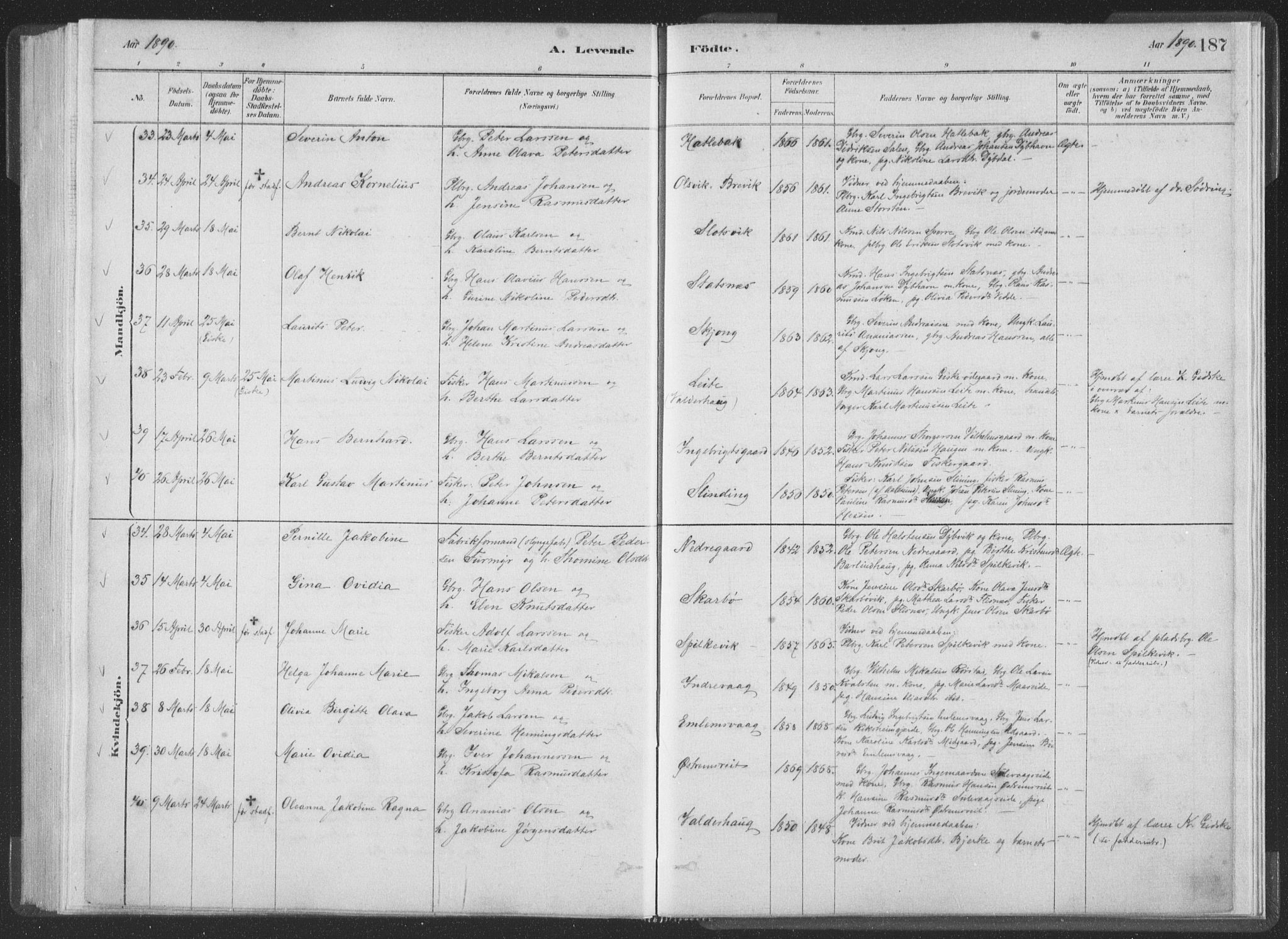 Ministerialprotokoller, klokkerbøker og fødselsregistre - Møre og Romsdal, AV/SAT-A-1454/528/L0401: Parish register (official) no. 528A12I, 1880-1920, p. 187