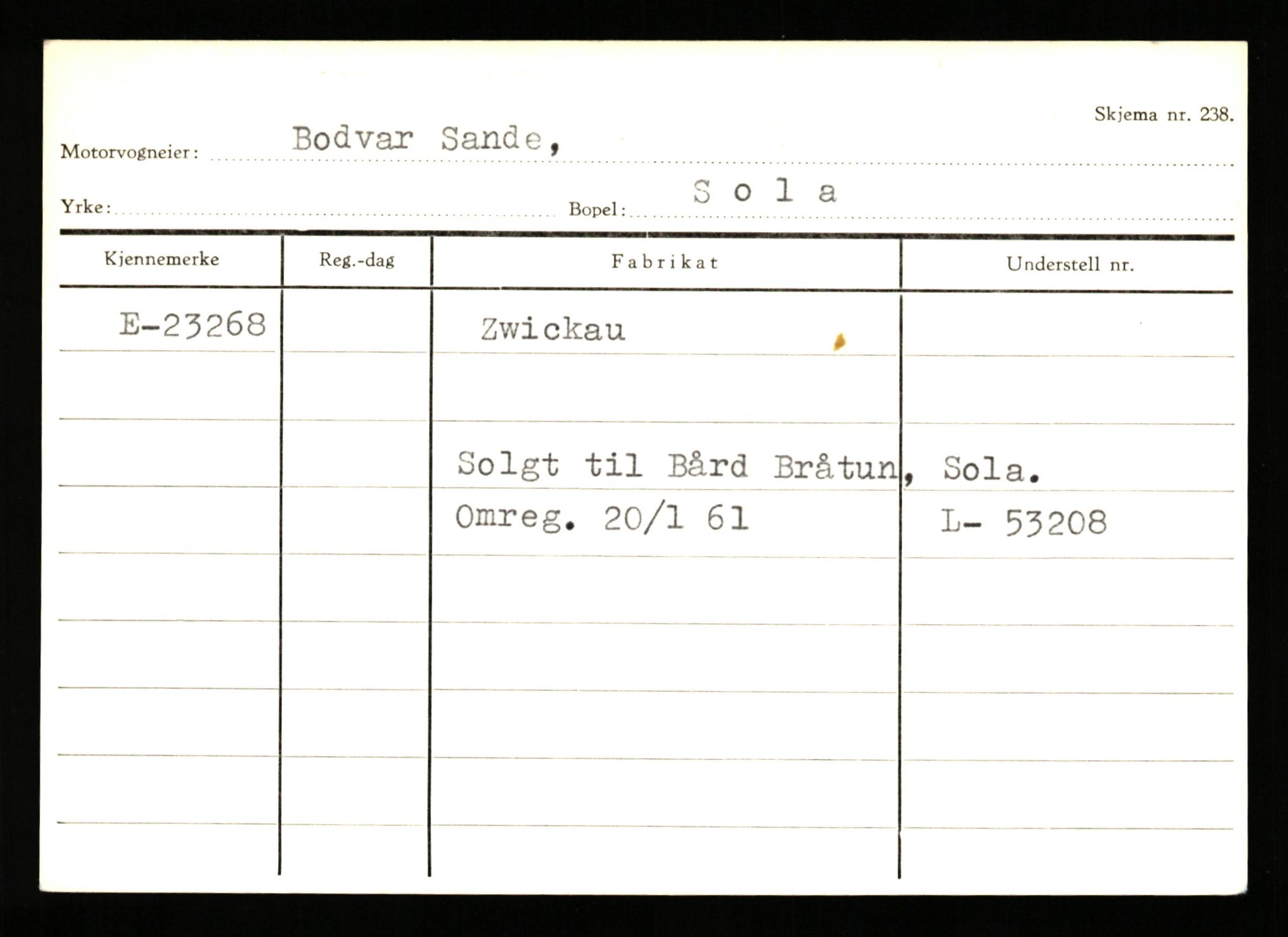 Stavanger trafikkstasjon, AV/SAST-A-101942/0/G/L0005: Registreringsnummer: 23000 - 34245, 1930-1971, p. 101