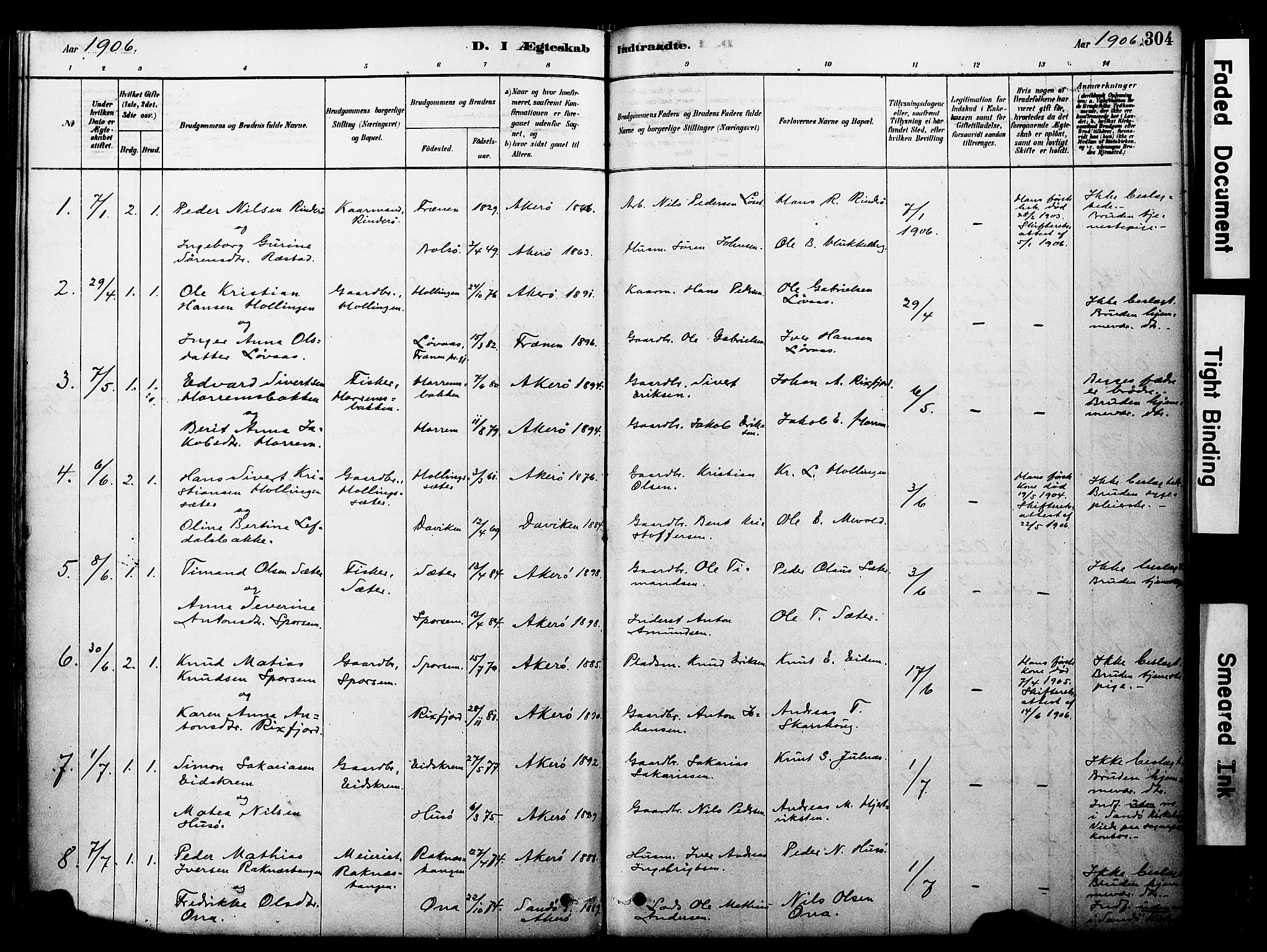Ministerialprotokoller, klokkerbøker og fødselsregistre - Møre og Romsdal, SAT/A-1454/560/L0721: Parish register (official) no. 560A05, 1878-1917, p. 304