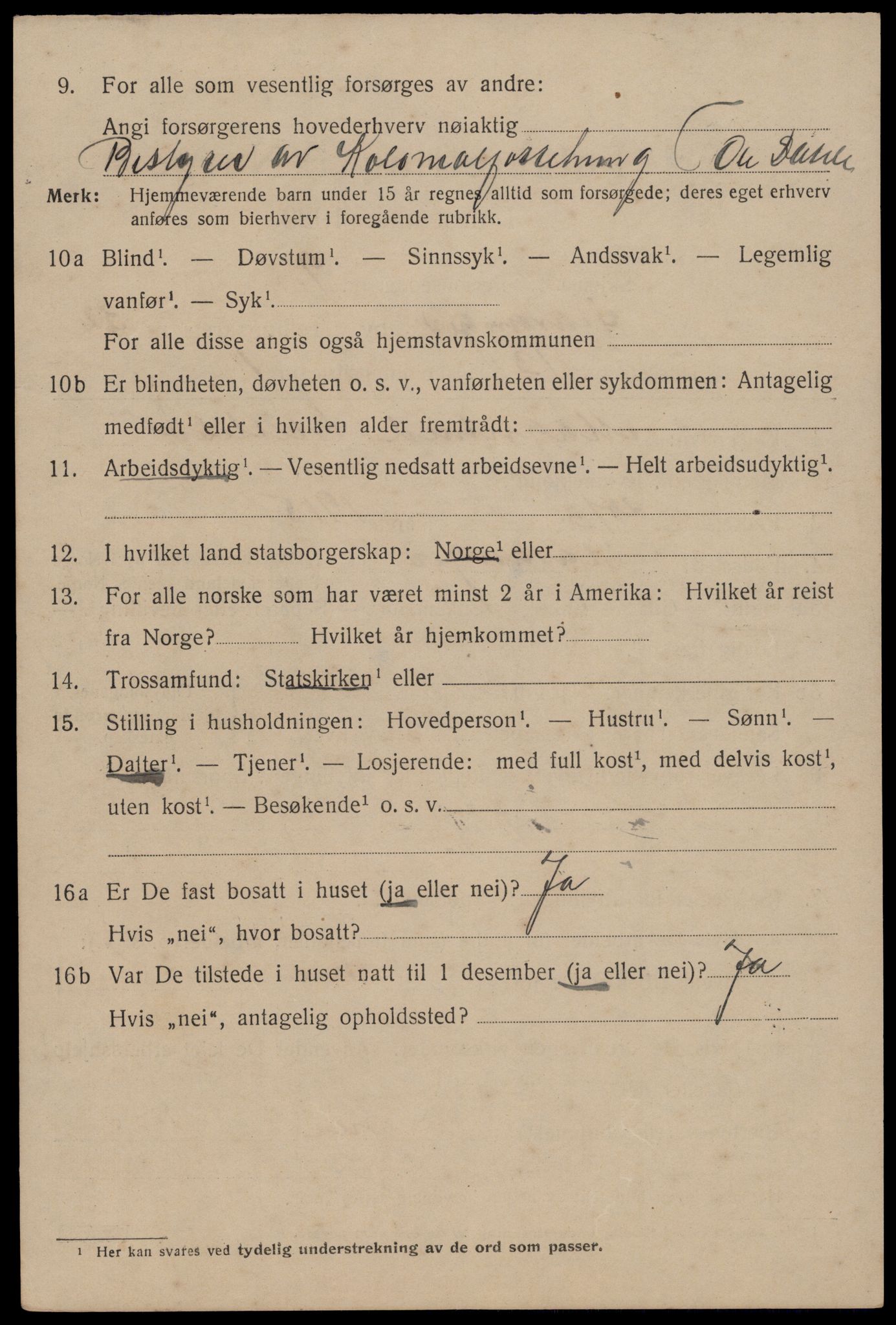 SAST, 1920 census for Stavanger, 1920, p. 90689