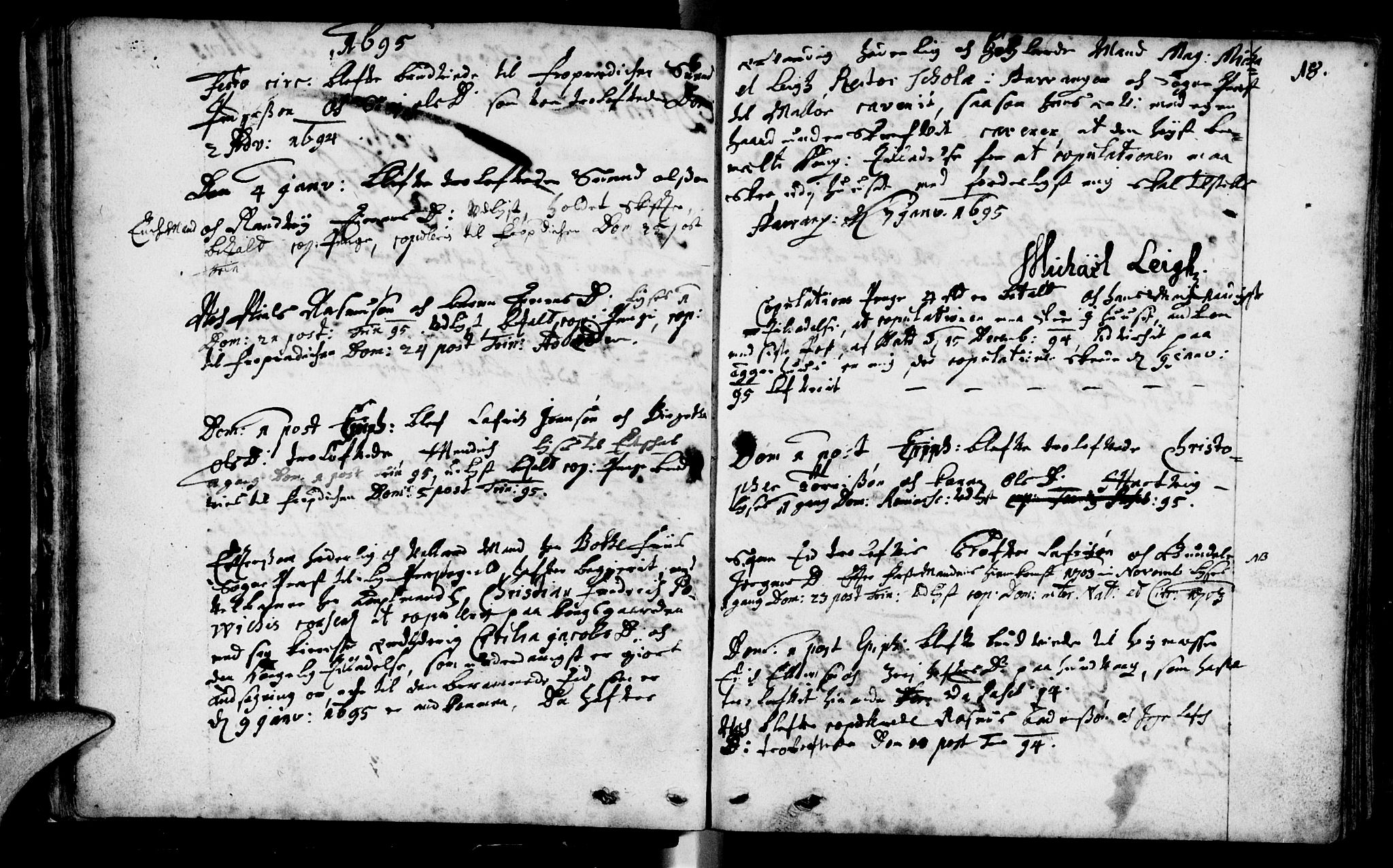 Domkirken sokneprestkontor, SAST/A-101812/001/30/30BA/L0001: Parish register (official) no. A 1 /1, 1688-1727, p. 18