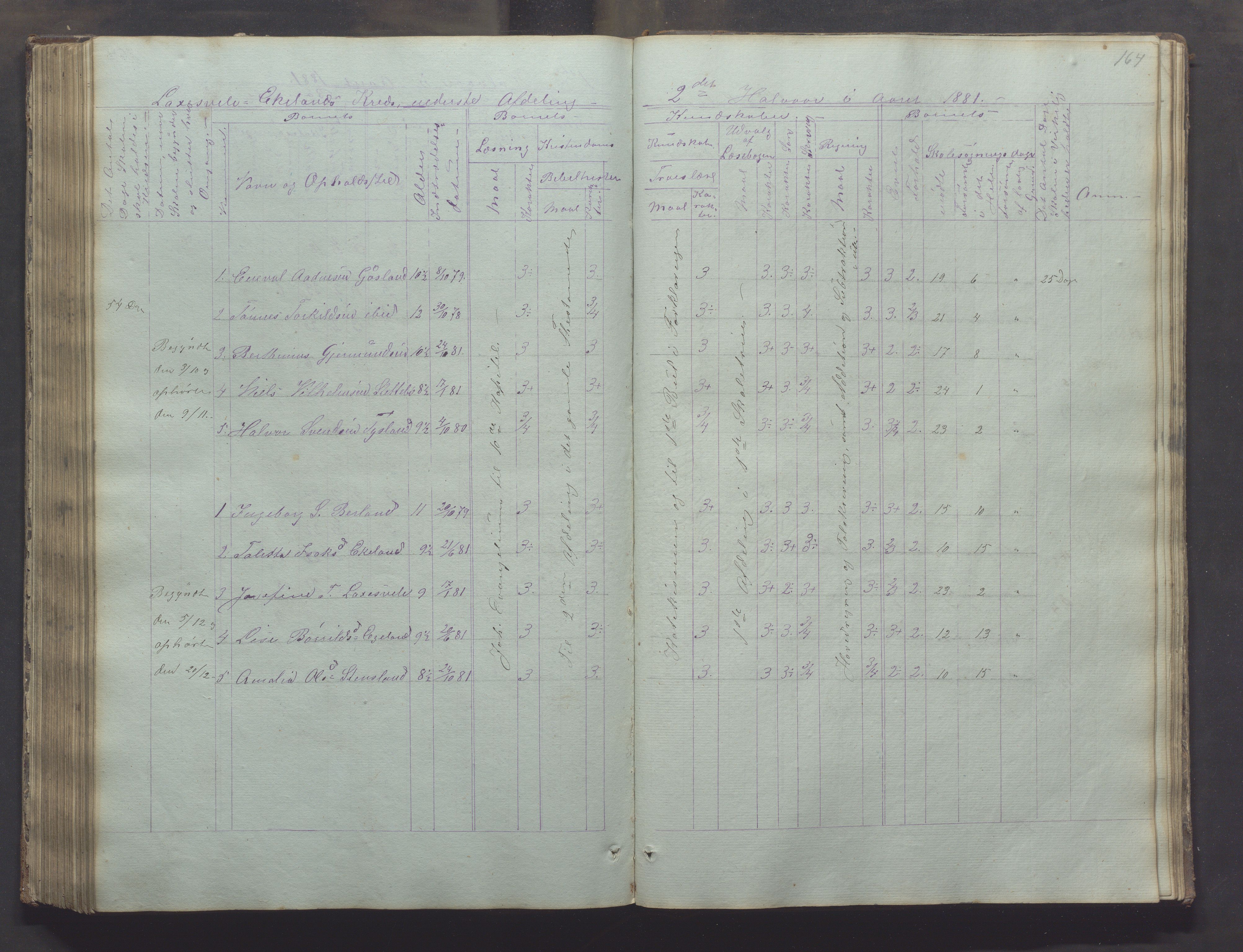 Bjerkreim kommune - Skulestyret, IKAR/K-101539/H/L0002: Skolejournal for vestre skuledistrikt, 1858-1894, p. 163b-164a