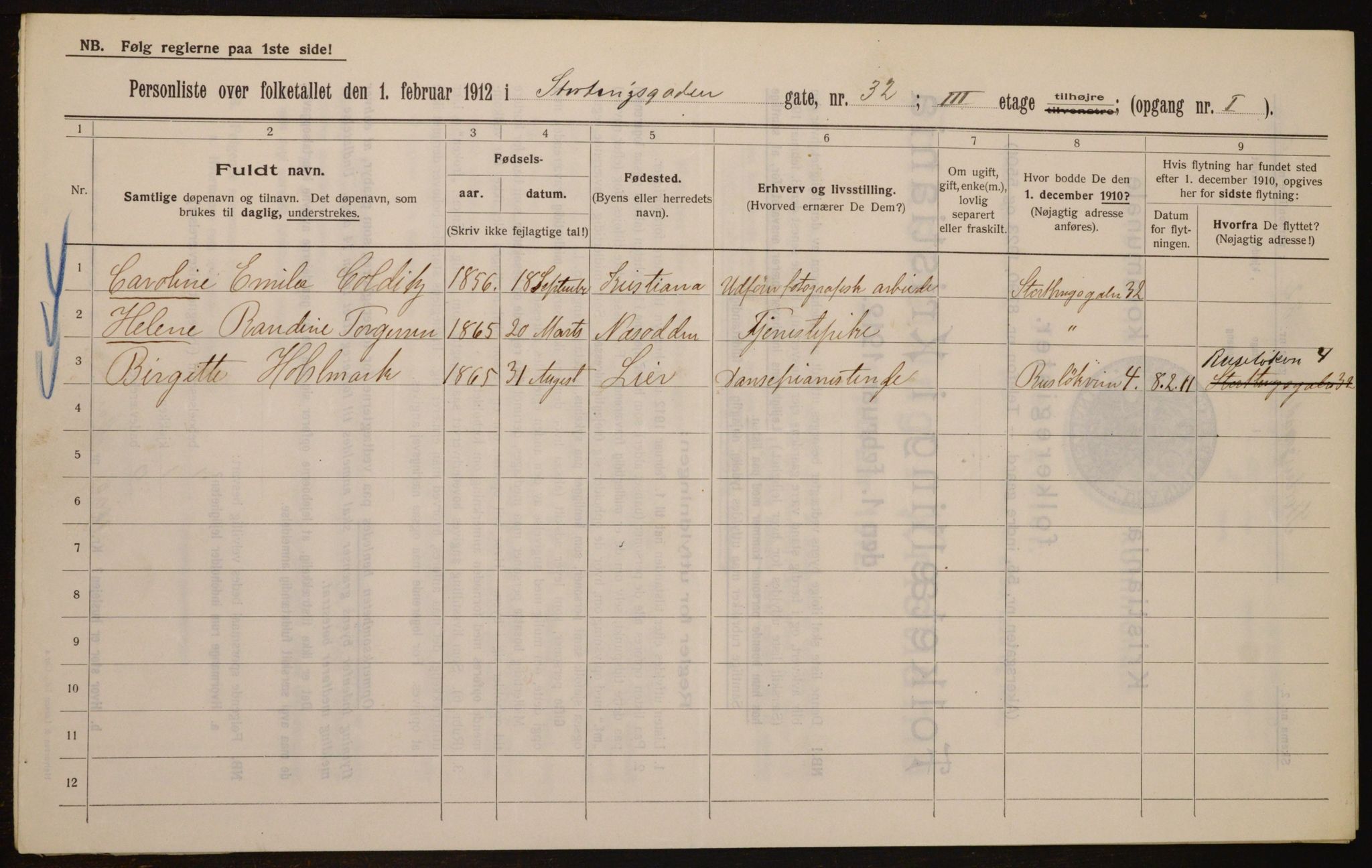 OBA, Municipal Census 1912 for Kristiania, 1912, p. 103658