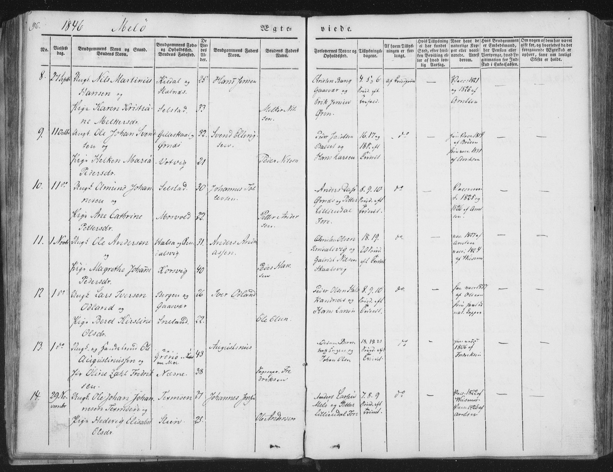 Ministerialprotokoller, klokkerbøker og fødselsregistre - Nordland, AV/SAT-A-1459/841/L0604: Parish register (official) no. 841A09 /2, 1845-1862, p. 96