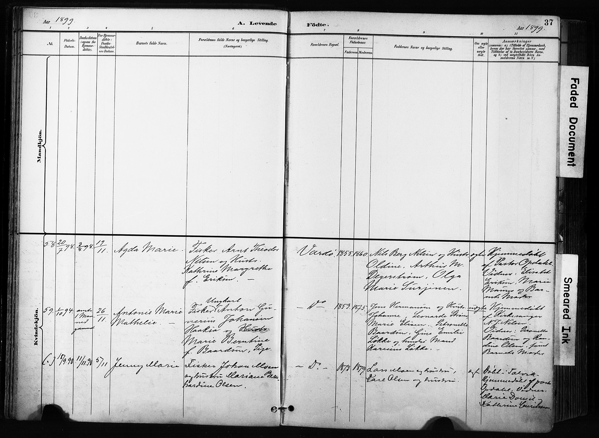 Vardø sokneprestkontor, SATØ/S-1332/H/Ha/L0010kirke: Parish register (official) no. 10, 1895-1907, p. 37