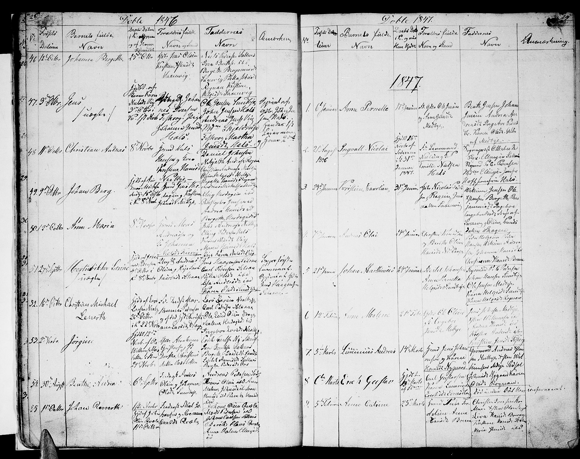 Ministerialprotokoller, klokkerbøker og fødselsregistre - Nordland, SAT/A-1459/847/L0677: Parish register (copy) no. 847C05, 1842-1853, p. 28-29