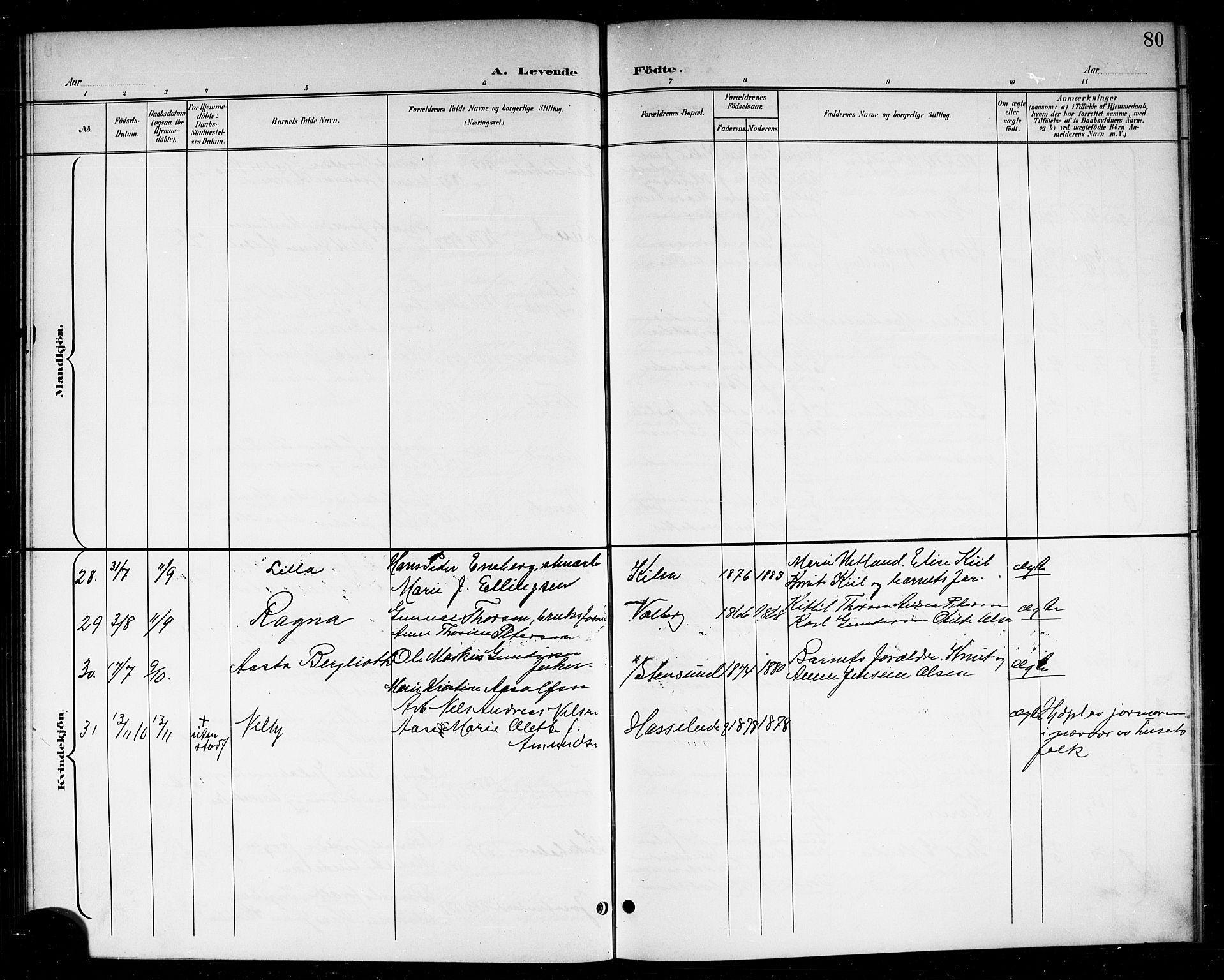 Skåtøy kirkebøker, SAKO/A-304/G/Ga/L0004: Parish register (copy) no. I 4, 1898-1916, p. 80