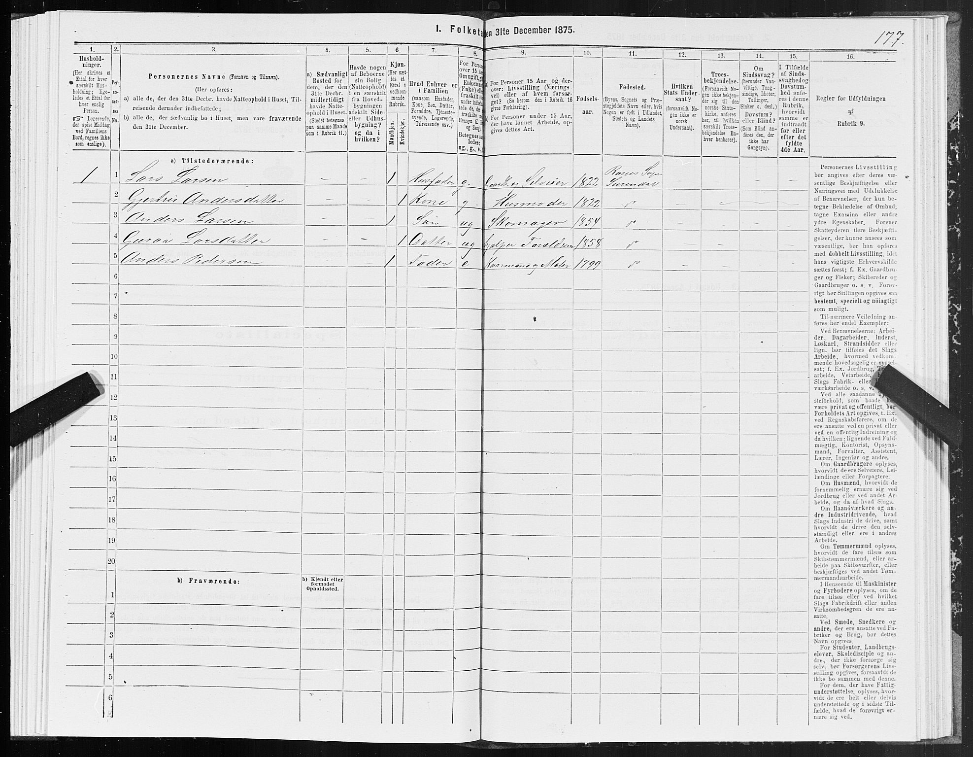 SAT, 1875 census for 1566P Surnadal, 1875, p. 2177