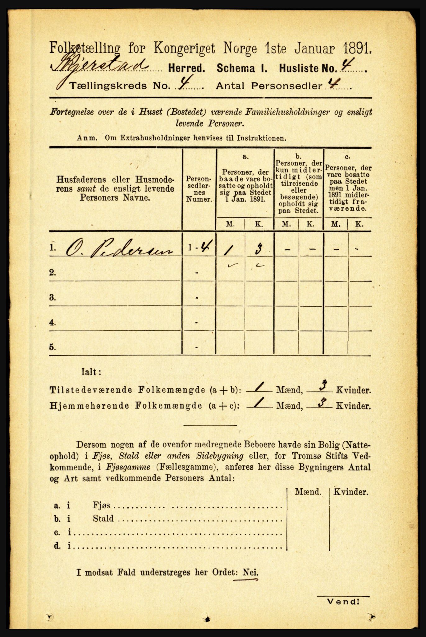 RA, 1891 census for 1842 Skjerstad, 1891, p. 1065