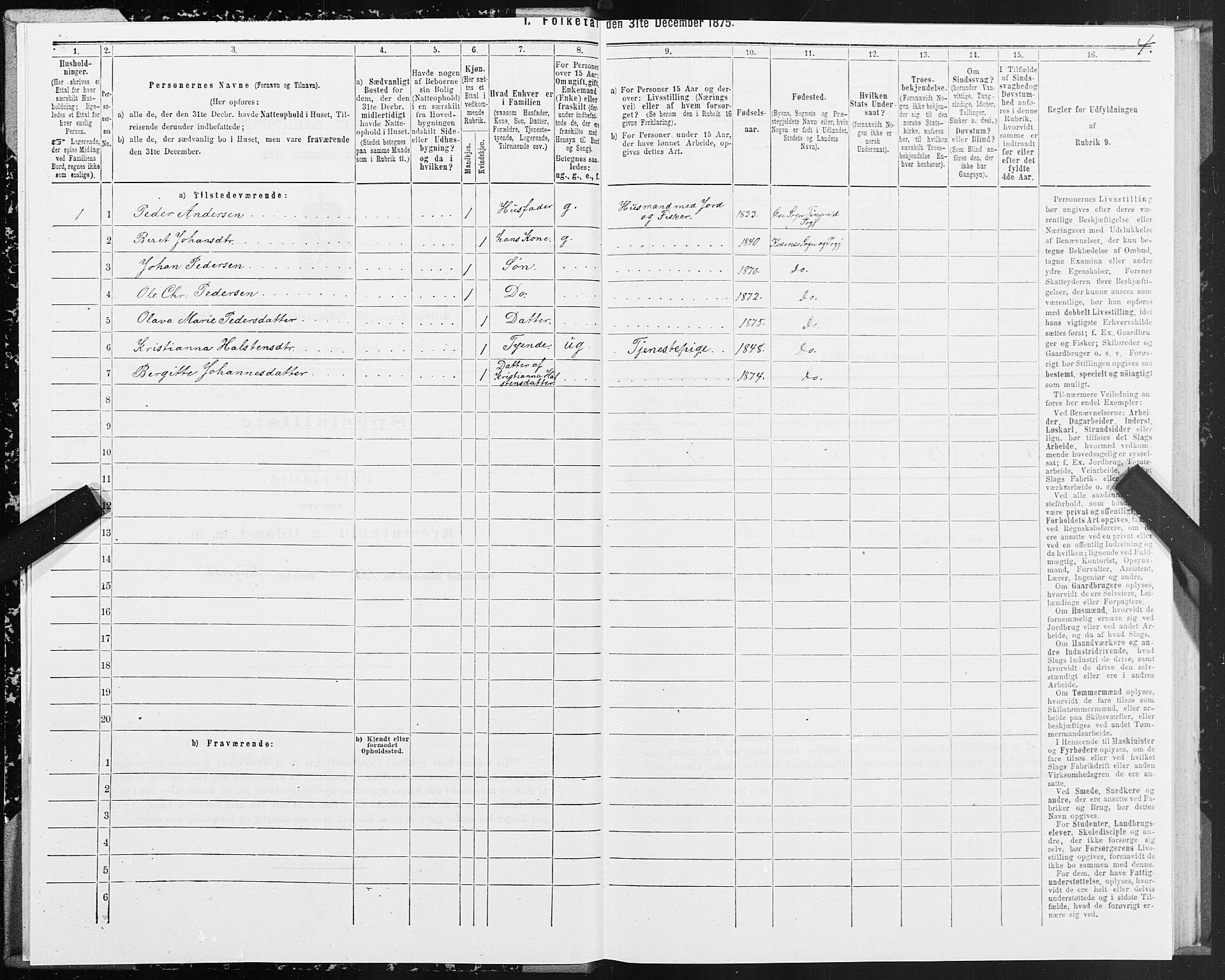 SAT, 1875 census for 1553P Kvernes, 1875, p. 1004